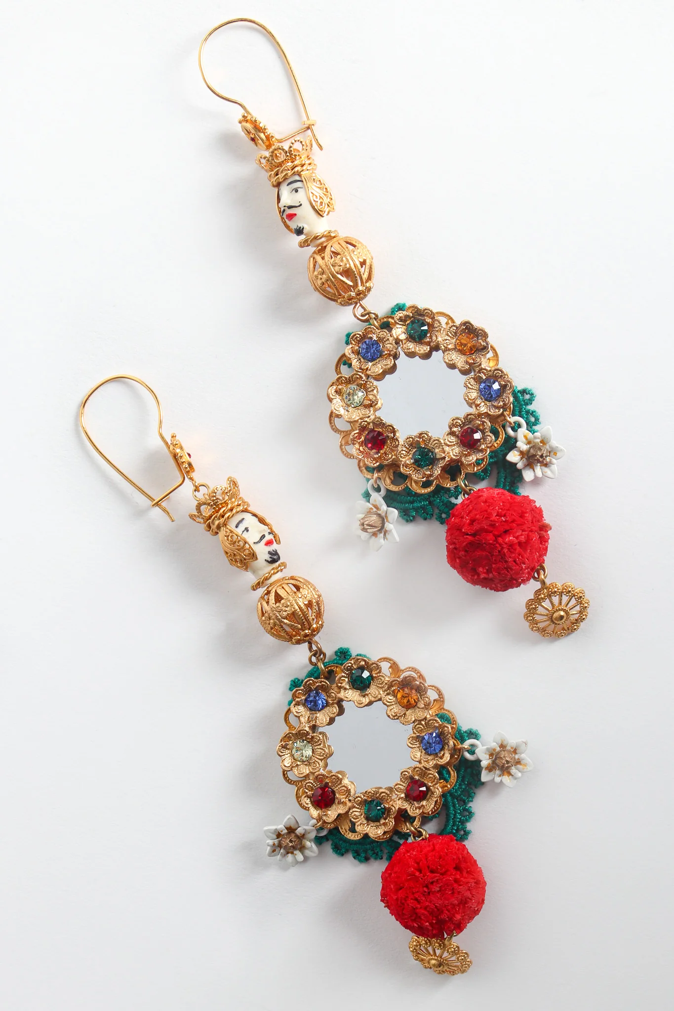Mirror Wreath Rhinestone Earrings