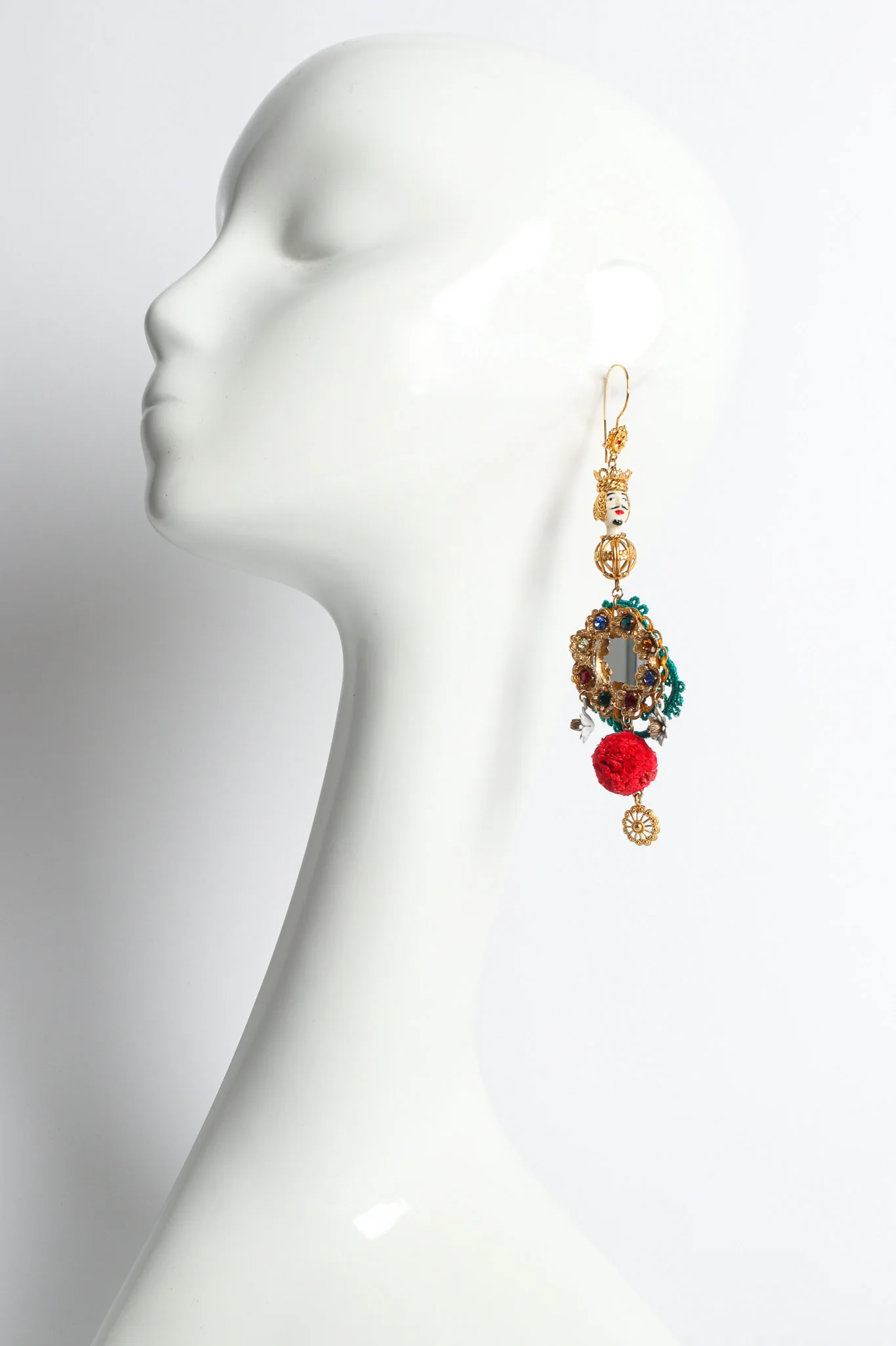 Mirror Wreath Rhinestone Earrings - Image 2