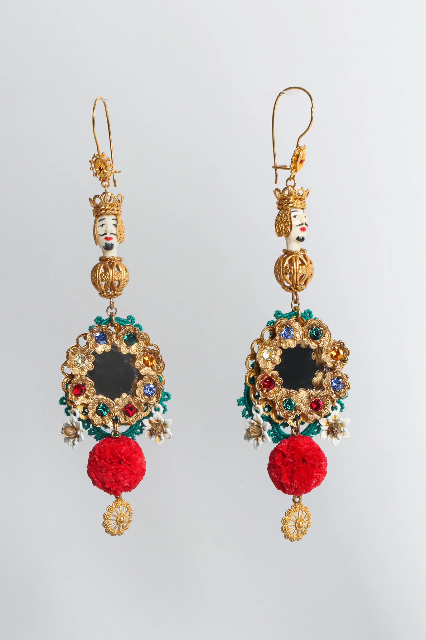 Mirror Wreath Rhinestone Earrings - Image 3