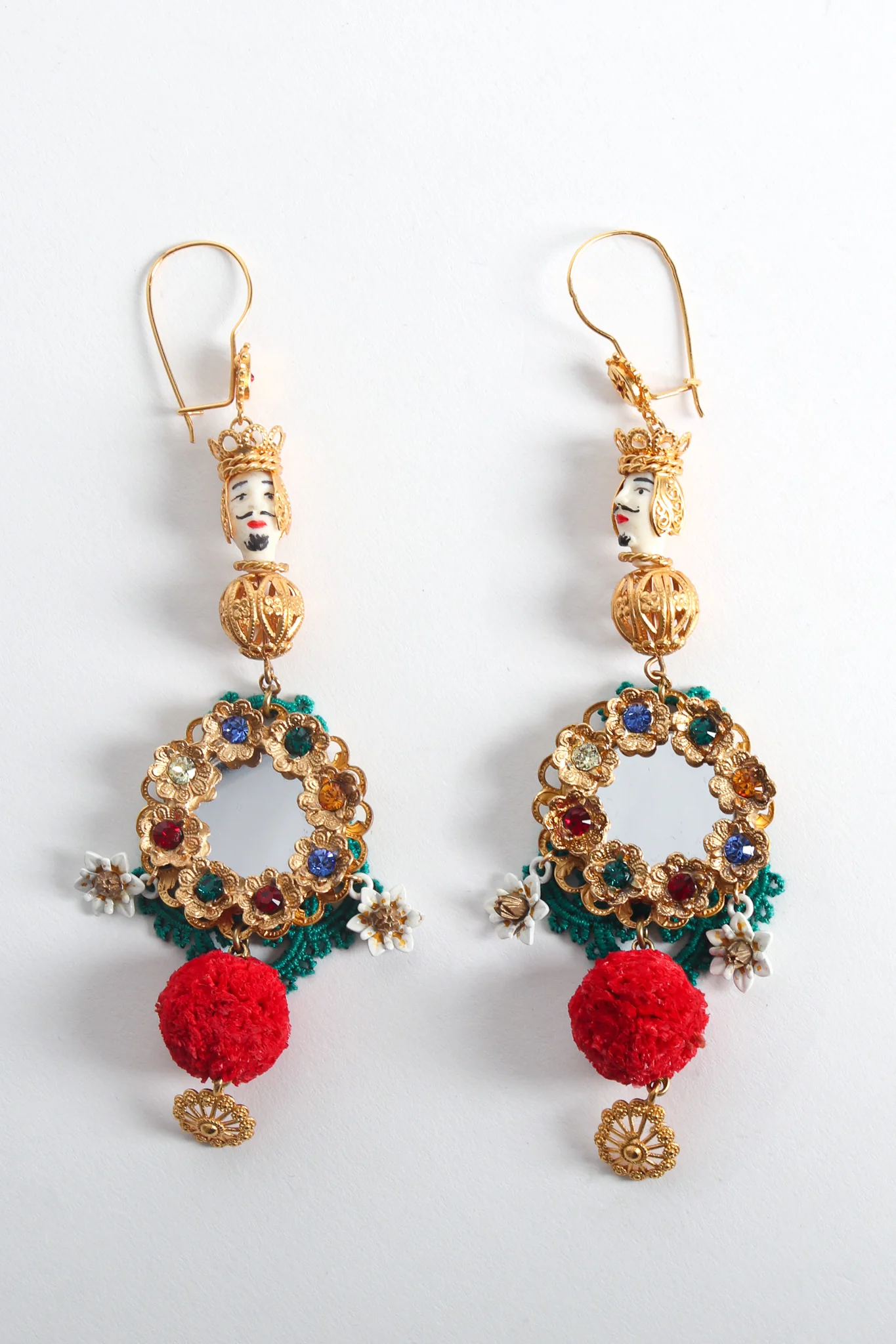 Mirror Wreath Rhinestone Earrings - Image 4
