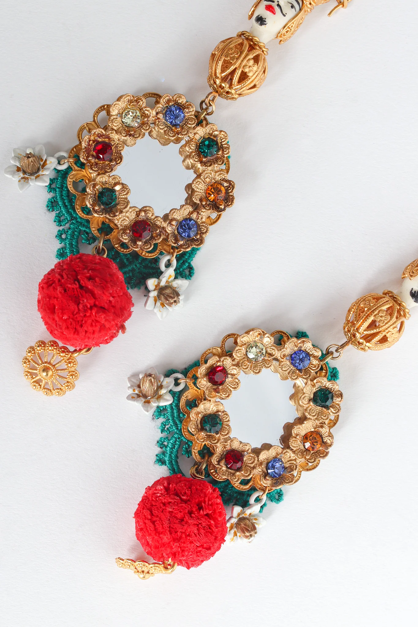 Mirror Wreath Rhinestone Earrings - Image 7