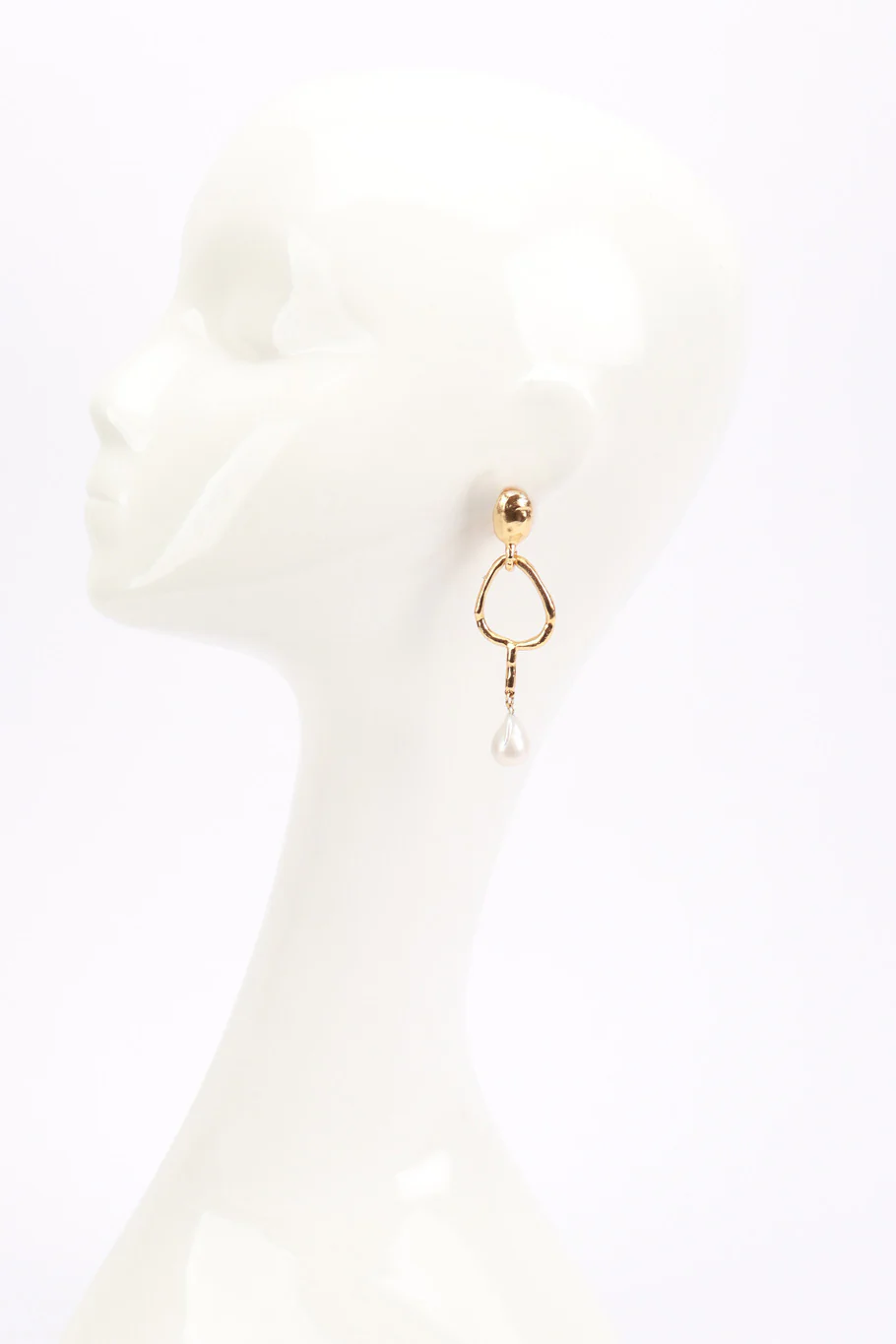 Mismatched Organic Geo Drop Earrings - Image 2