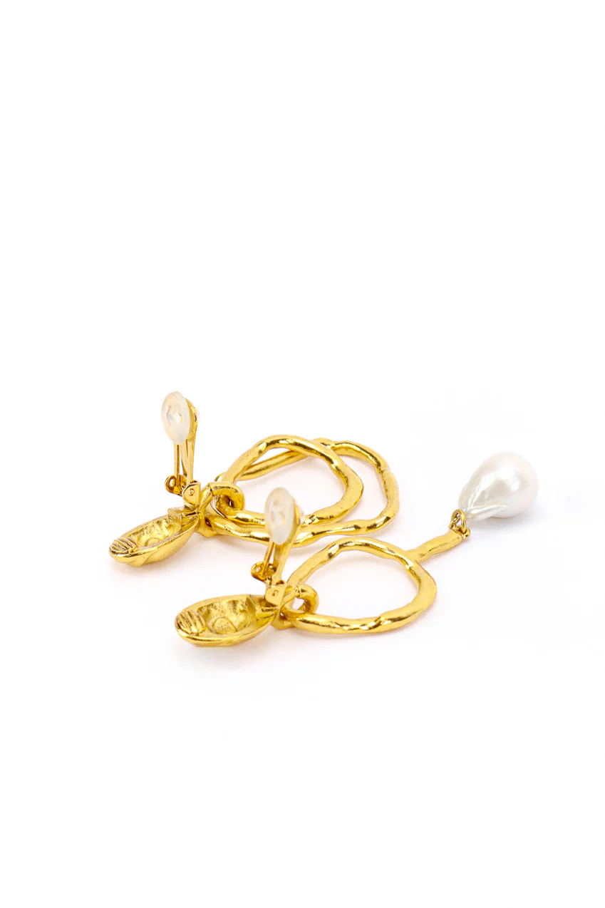 Mismatched Organic Geo Drop Earrings - Image 4