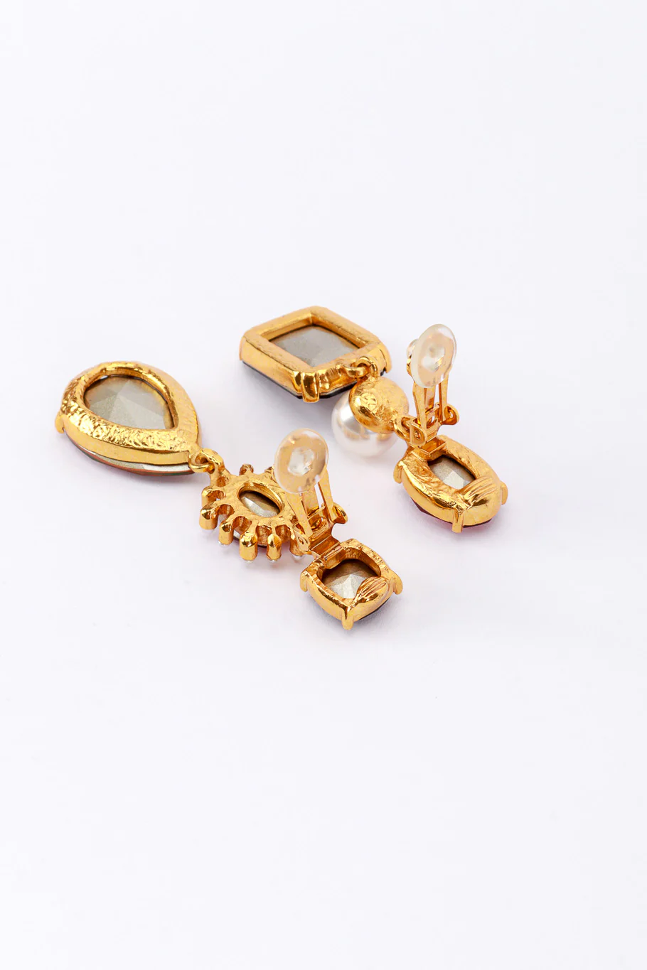 Mismatched Reds Crystal Drop Earrings - Image 4