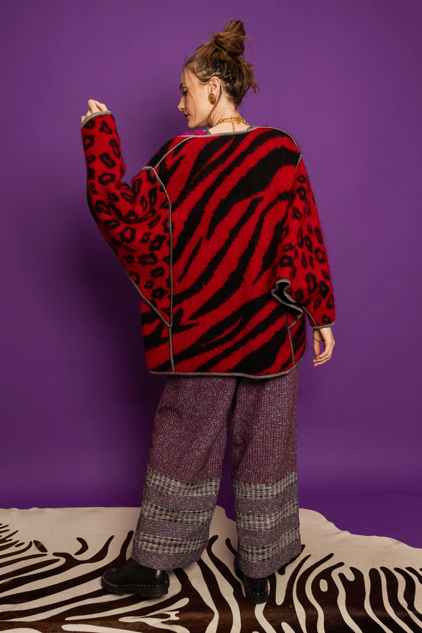 Mixed Animal Print Mohair Sweater - Image 3