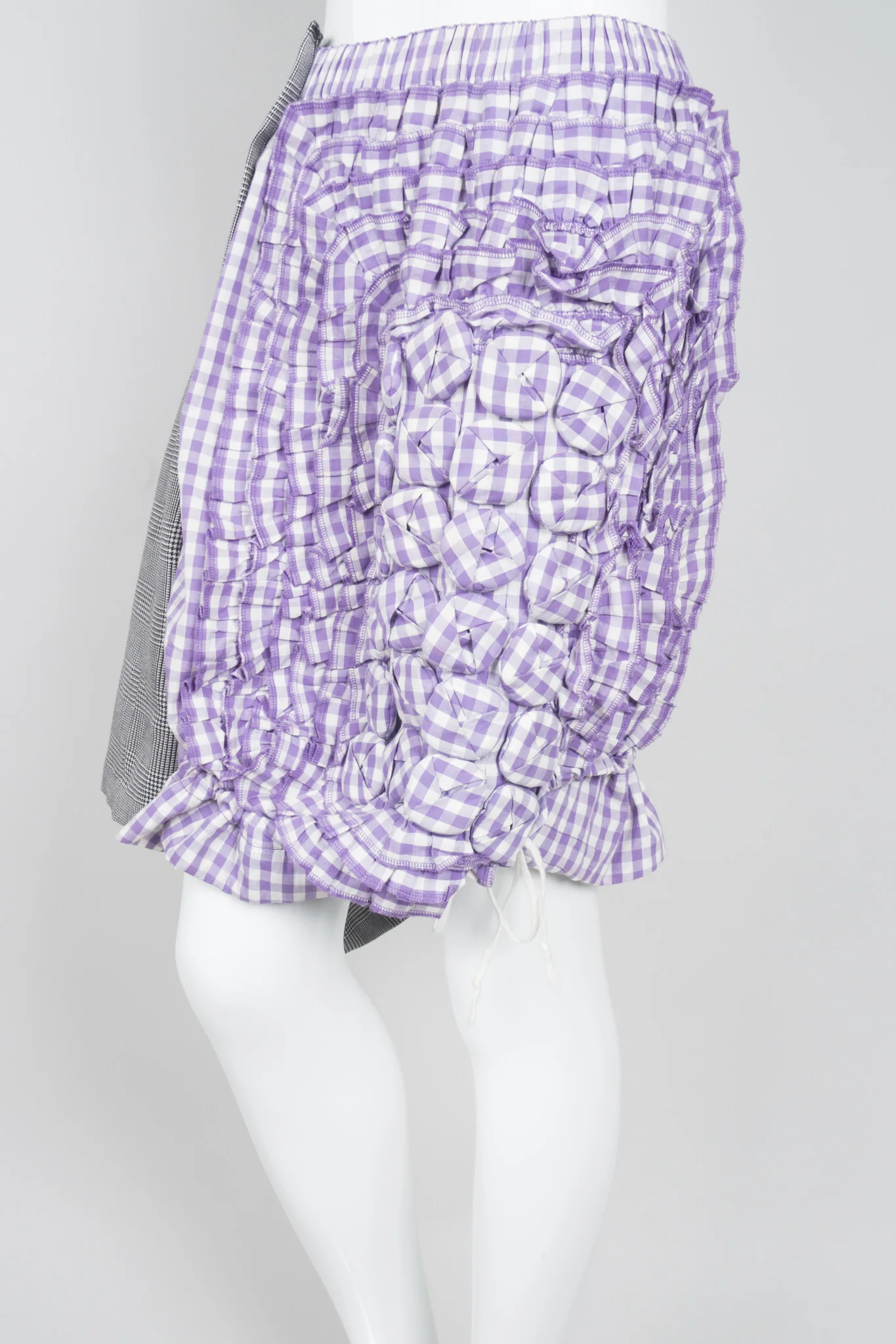 Mixed Media Gingham Skirt - Image 13