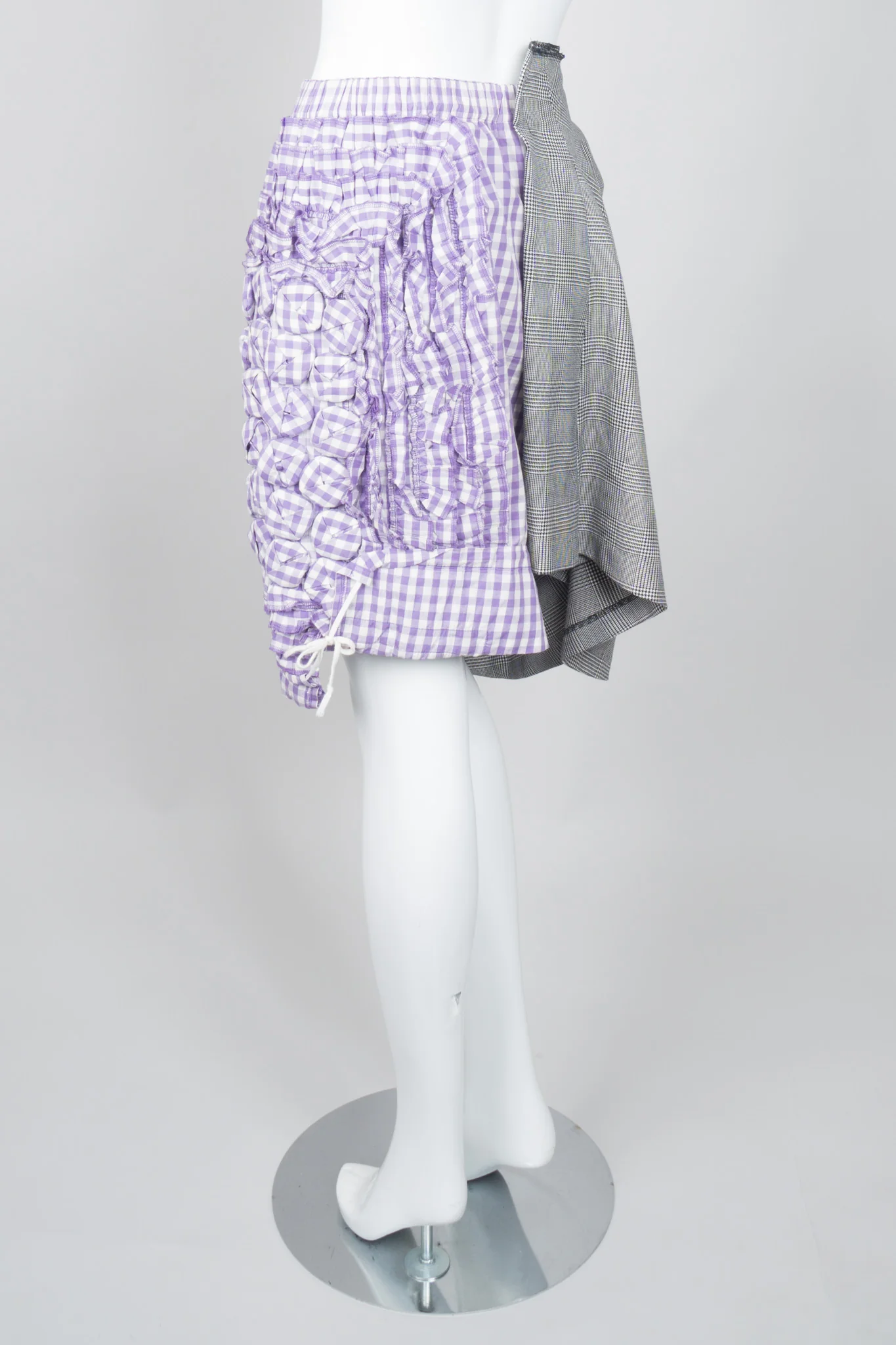 Mixed Media Gingham Skirt - Image 5