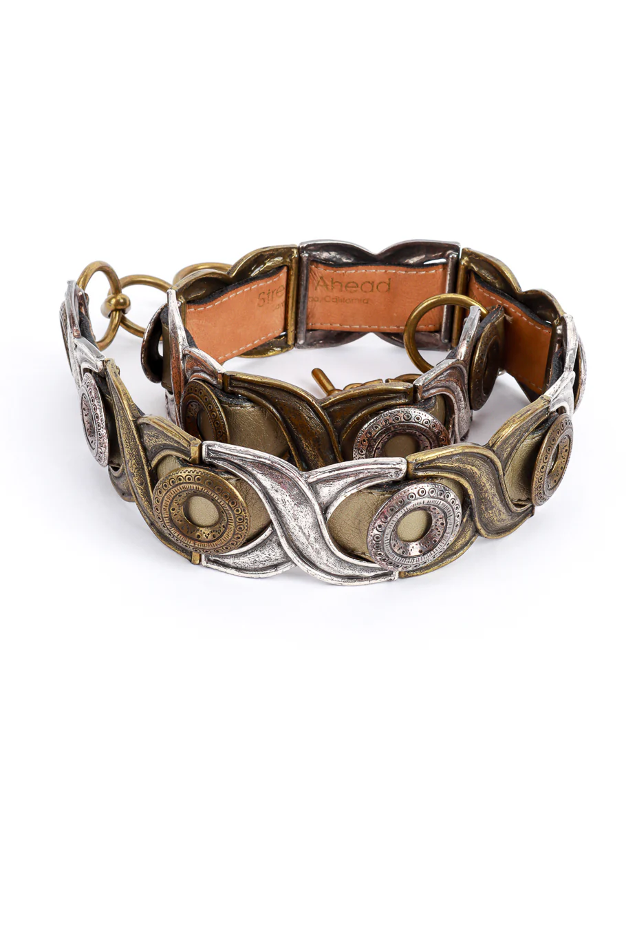 Mixed Metal Leather X Belt