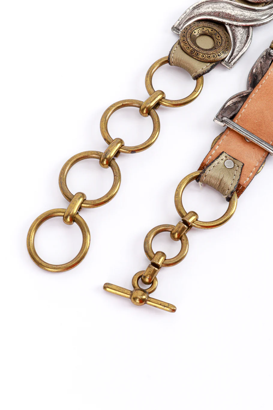 Mixed Metal Leather X Belt - Image 6