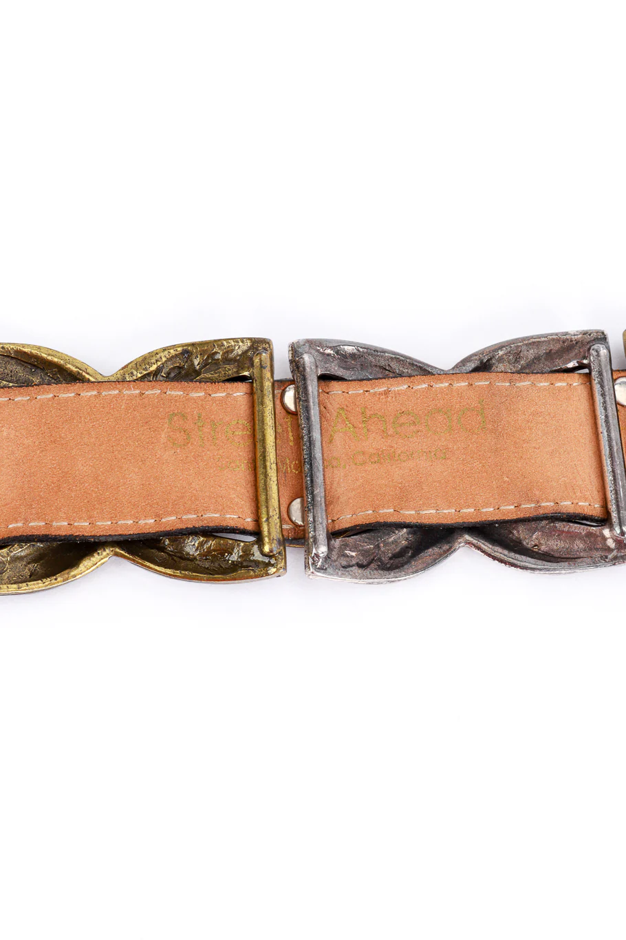 Mixed Metal Leather X Belt - Image 7