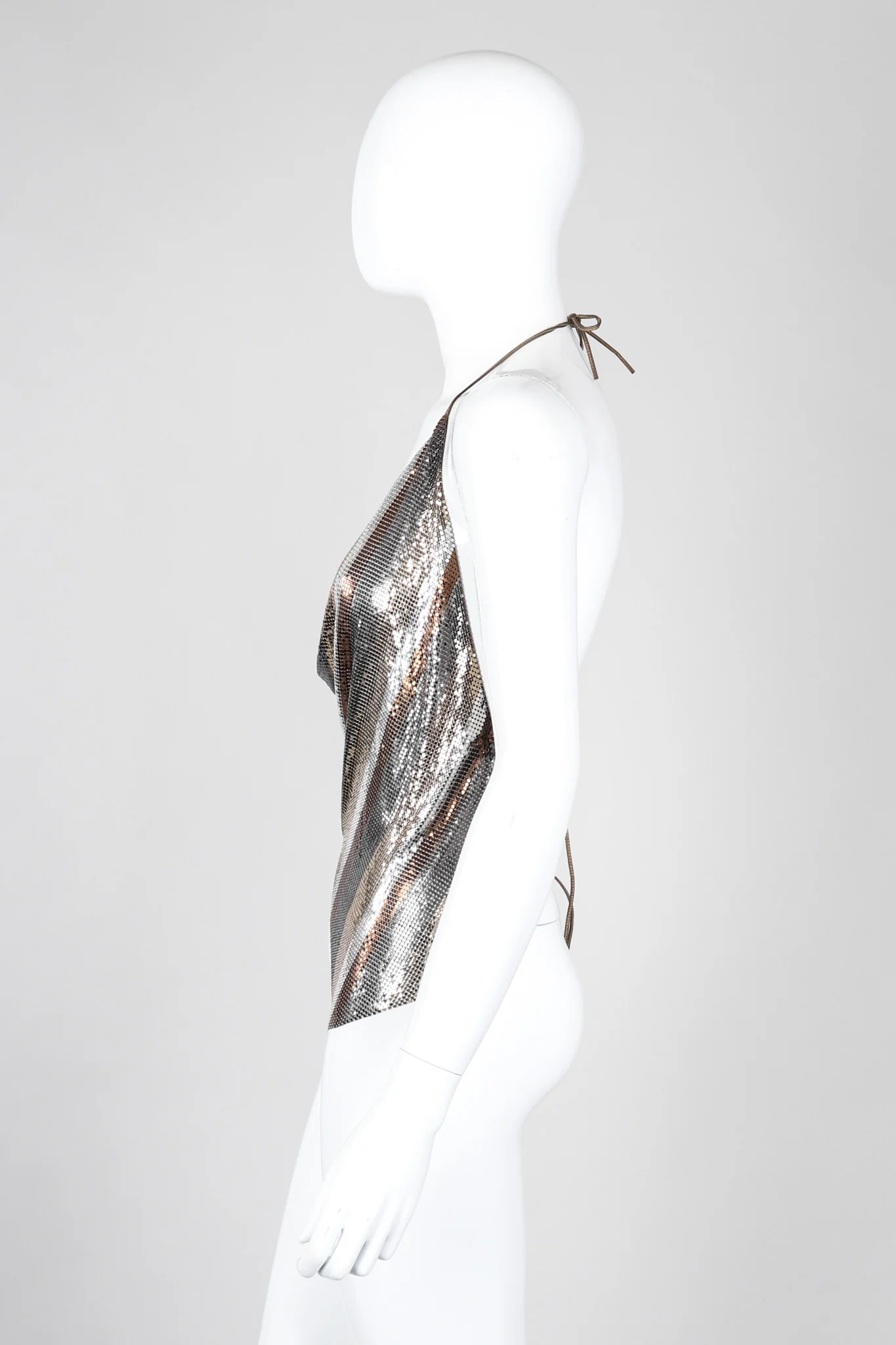 Mixed Metal Mesh Halter Top - Image 5