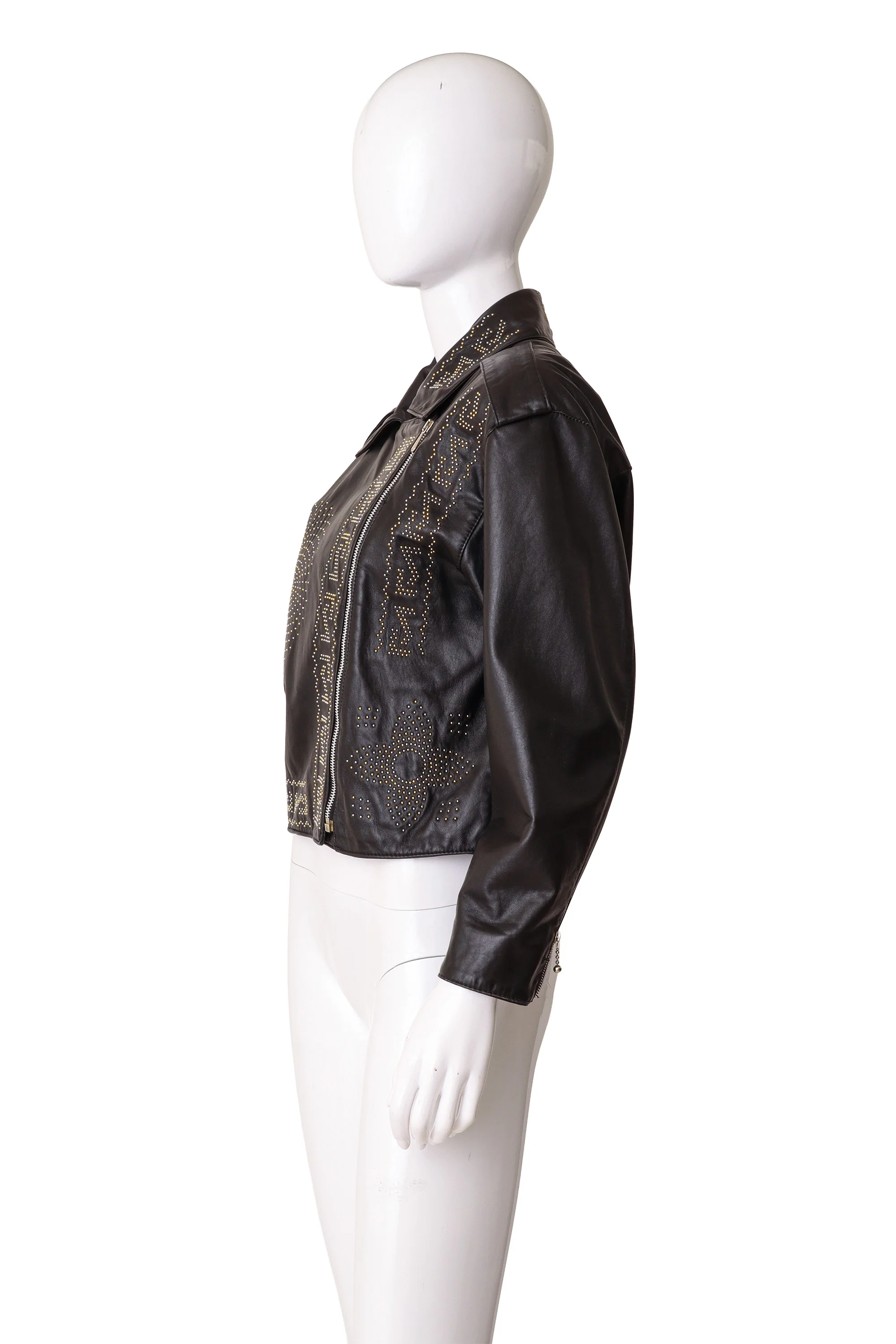 Mixed Metal Stud Moto Jacket - Image 4