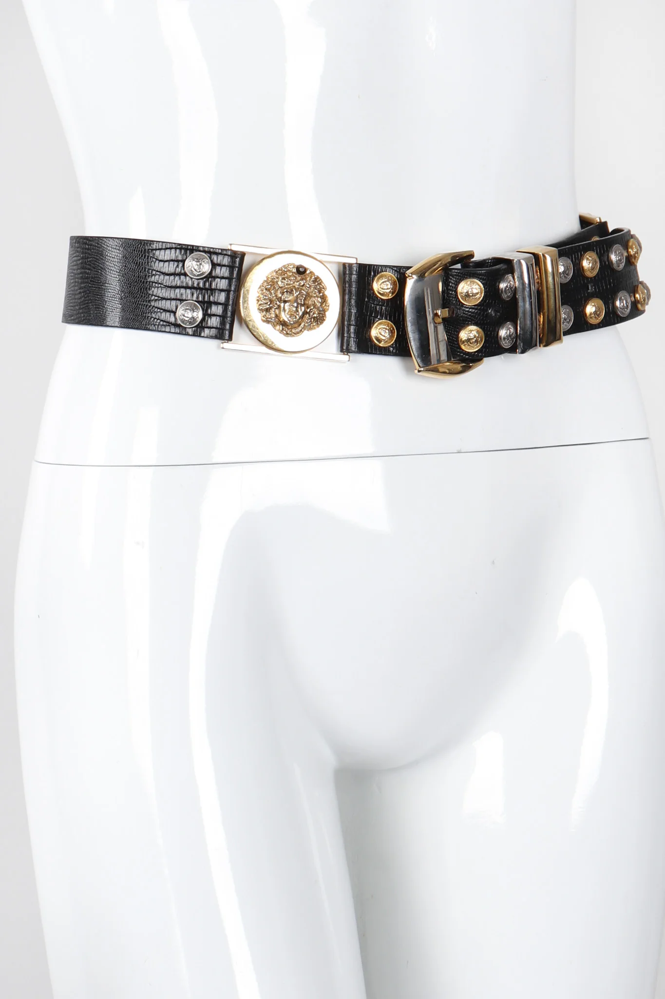 Mixed Metal Studded Medusa Belt - Image 3
