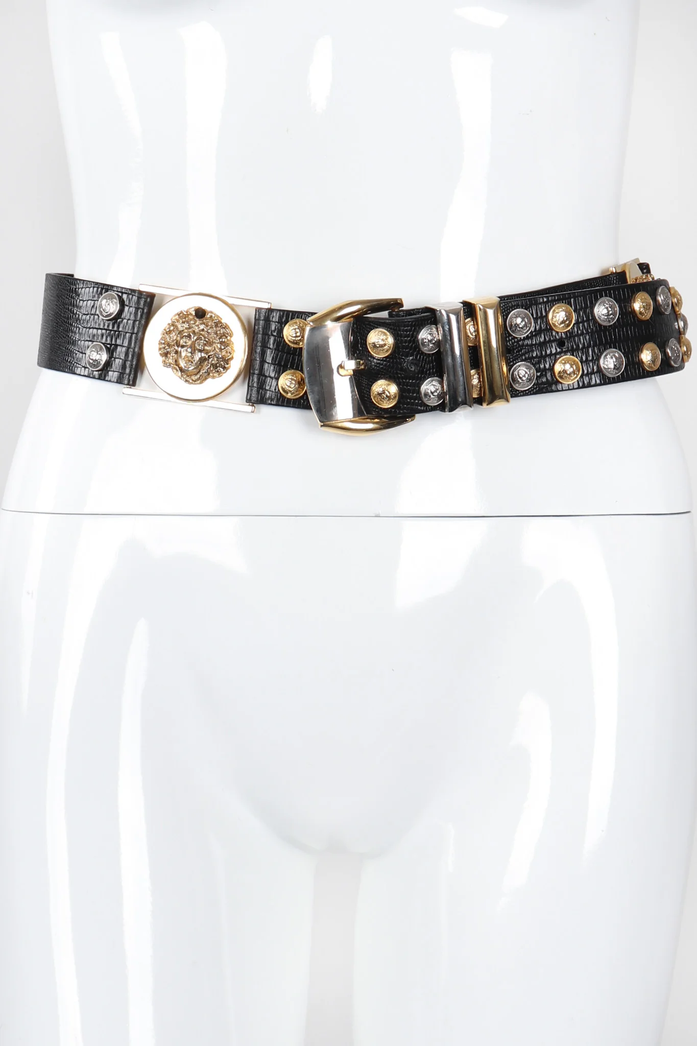 Mixed Metal Studded Medusa Belt - Image 8