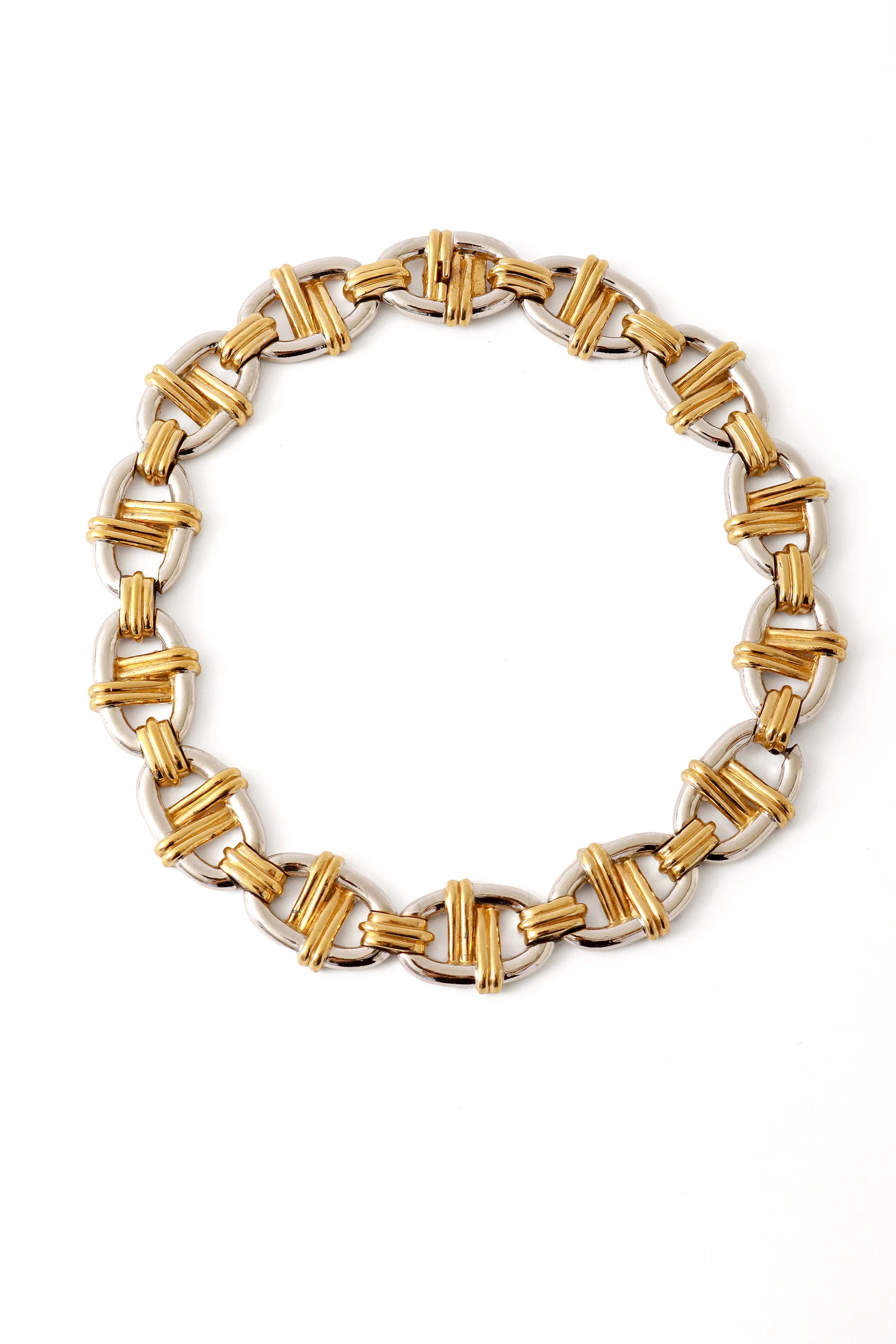 Mixed Metal Wrap Link Necklace