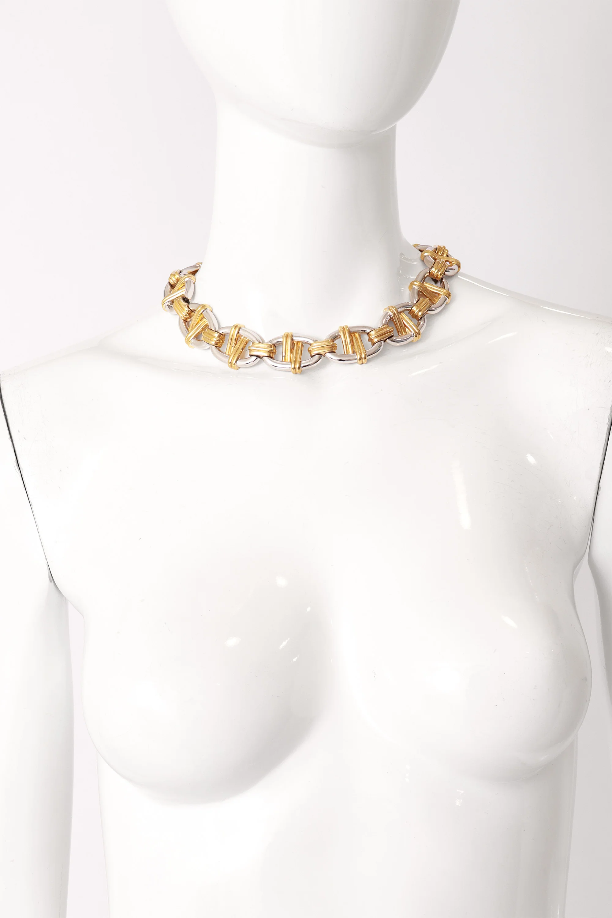 Mixed Metal Wrap Link Necklace - Image 2