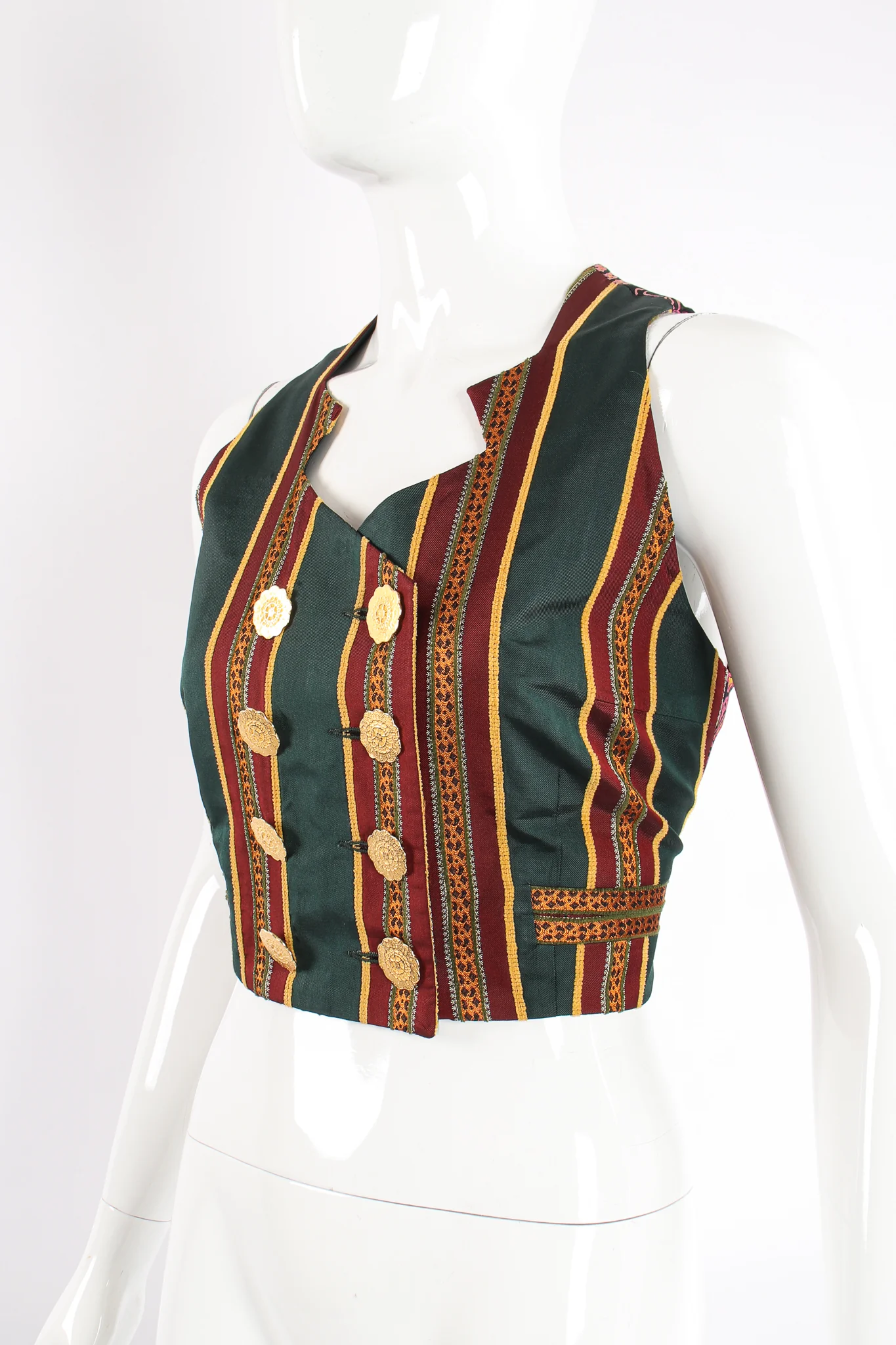Mixed Print Silk Vest