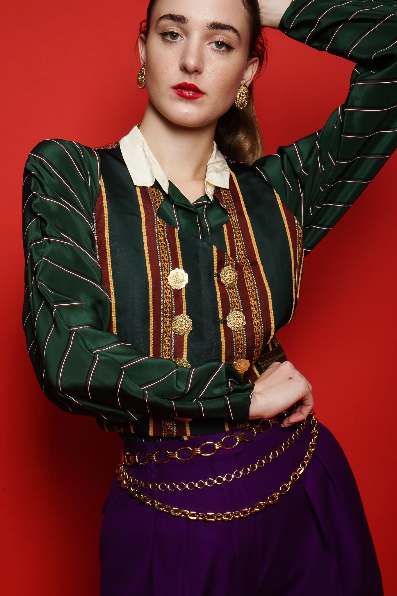 Mixed Print Silk Vest - Image 2