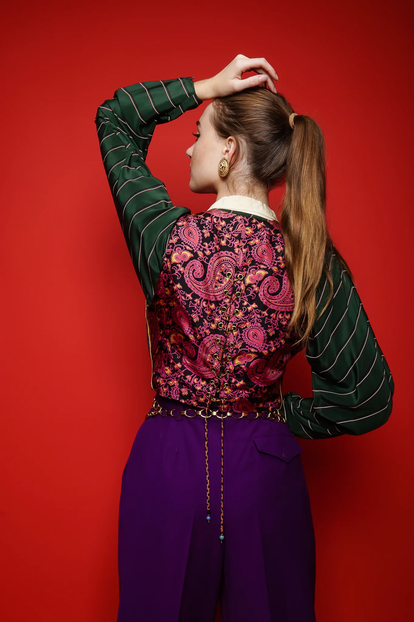 Mixed Print Silk Vest - Image 3
