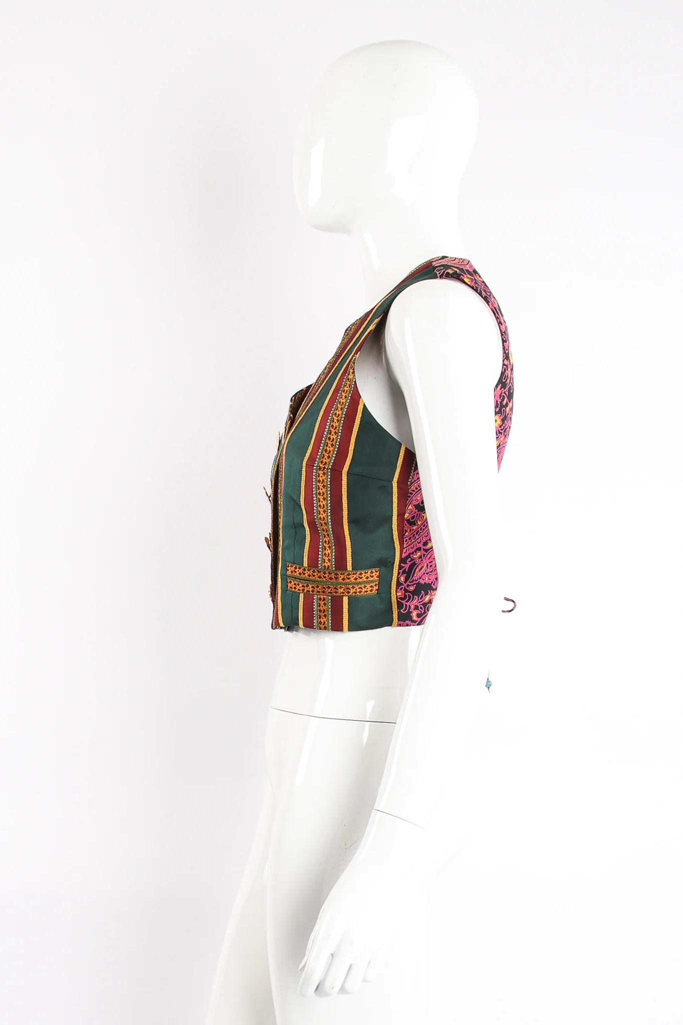 Mixed Print Silk Vest - Image 9
