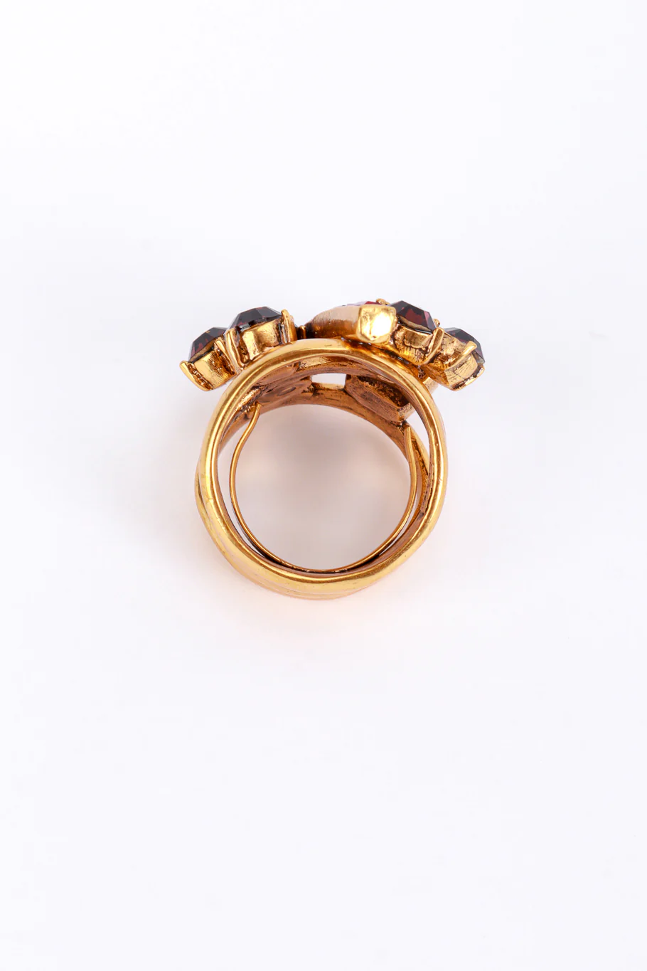 Mixed Reds Crystal Split Shank Ring - Image 4