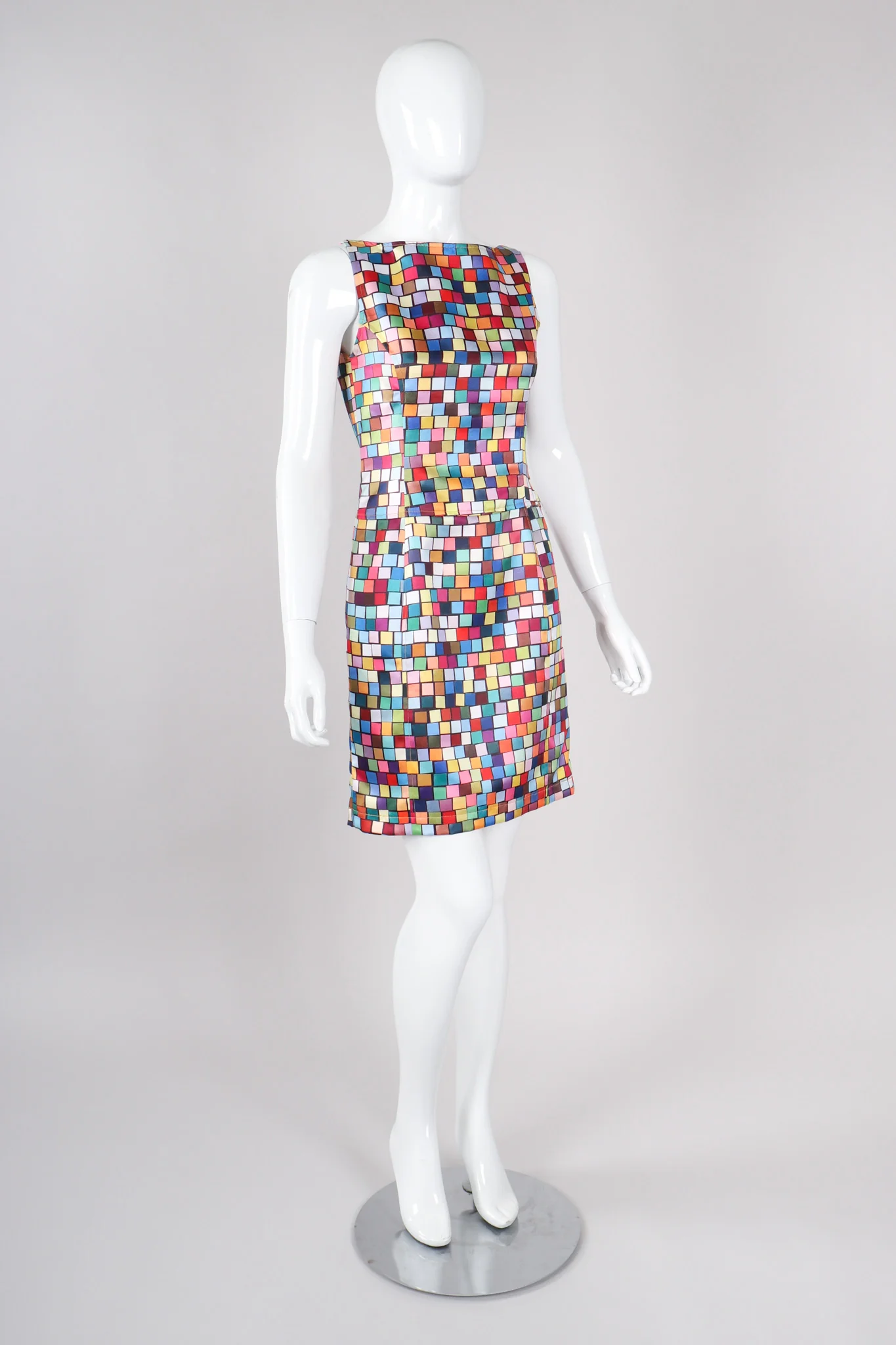 Mod Square Print Cocktail Dress - Image 2