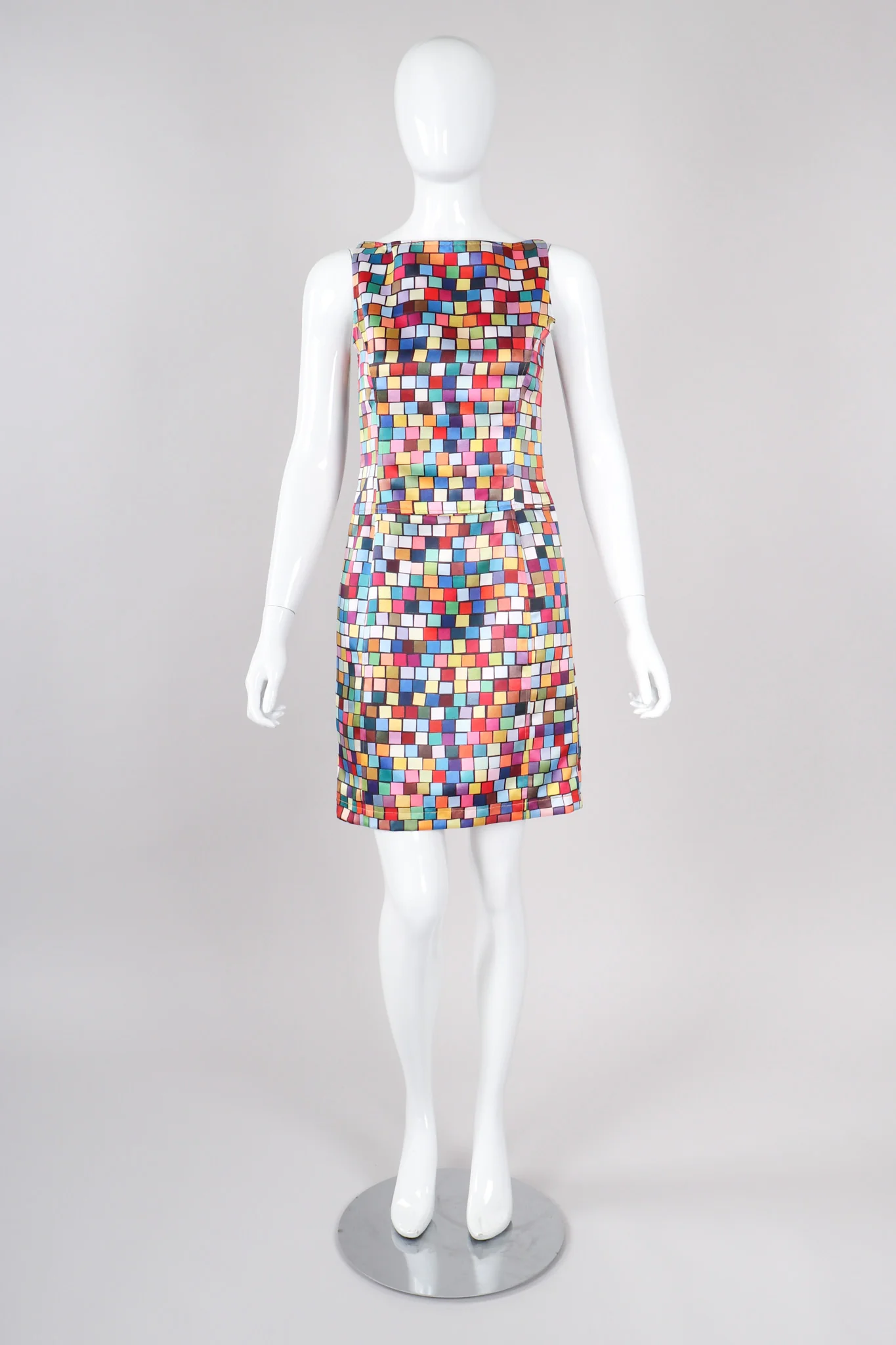 Mod Square Print Cocktail Dress - Image 3
