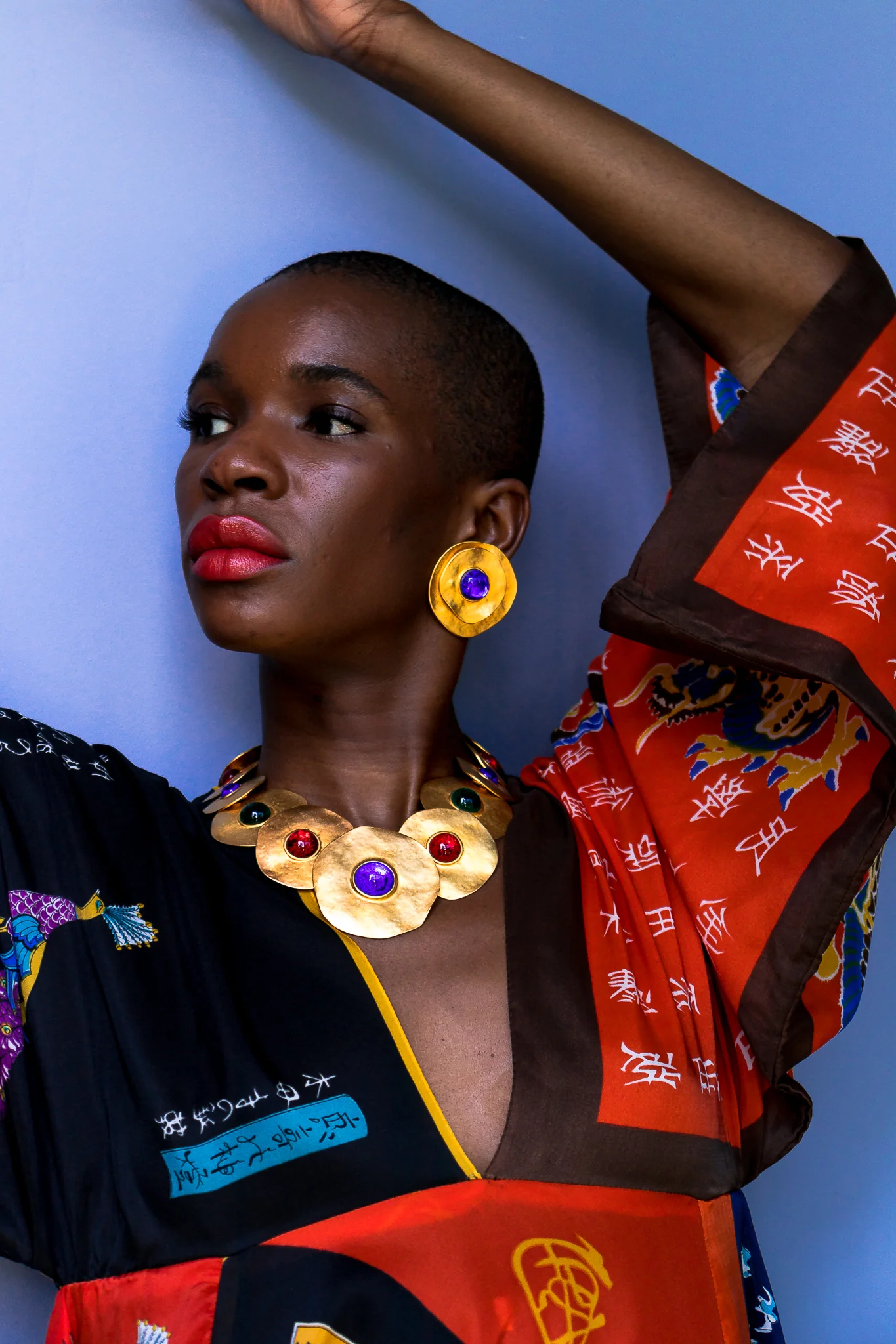 Modernist Disc Collar & Earring Set - Image 2