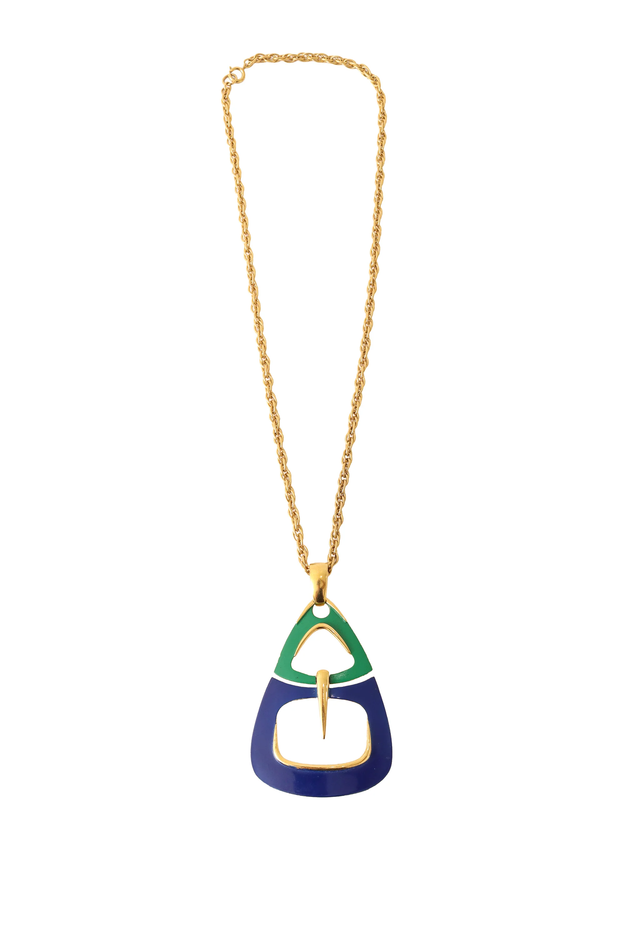 Modernist Enamel Pendant Necklace