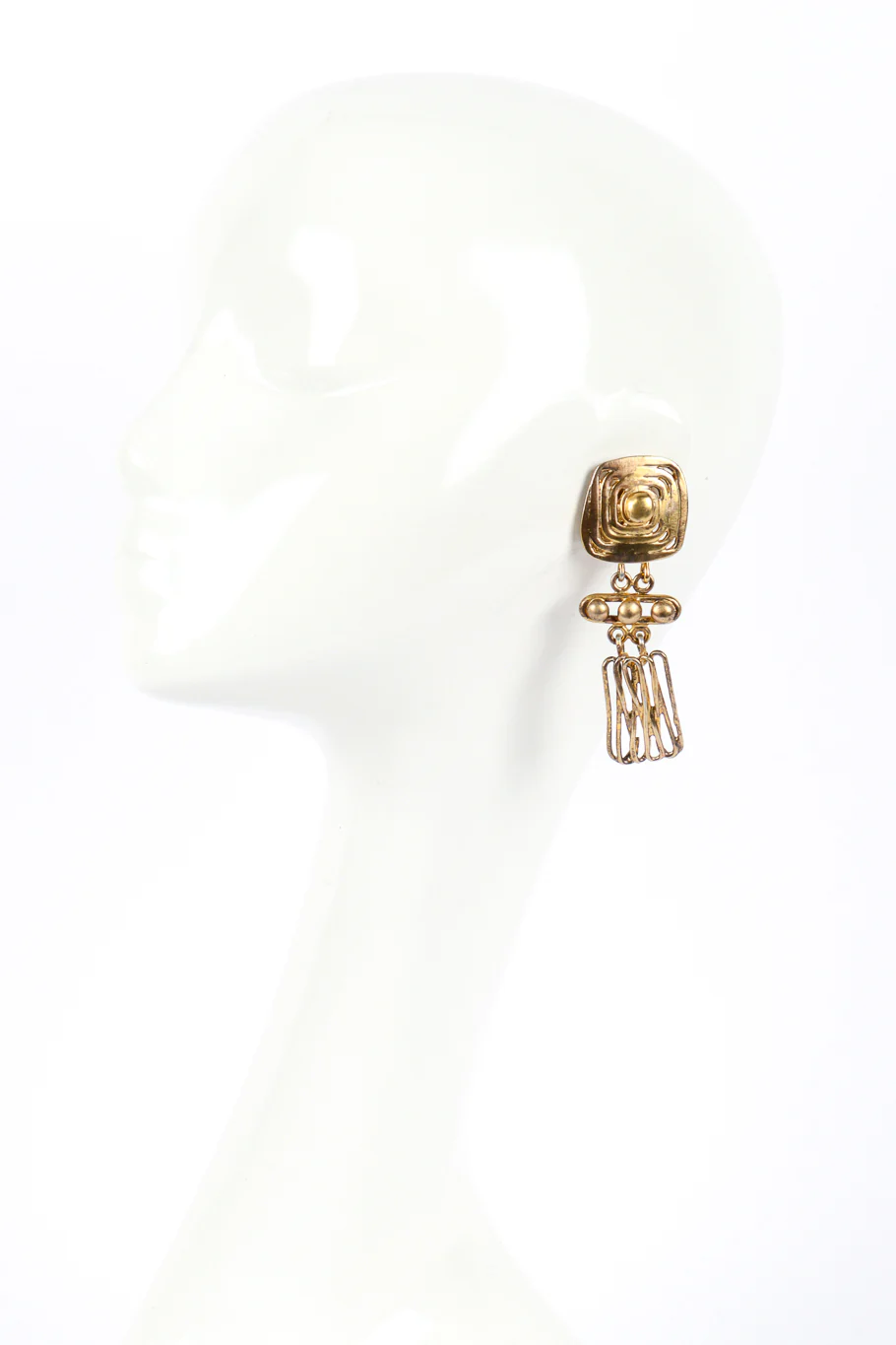 Modernist Sterling Wire Earrings - Image 2