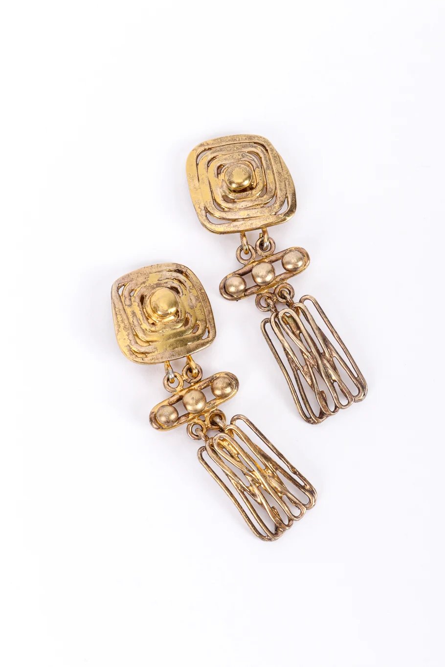 Modernist Sterling Wire Earrings - Image 3