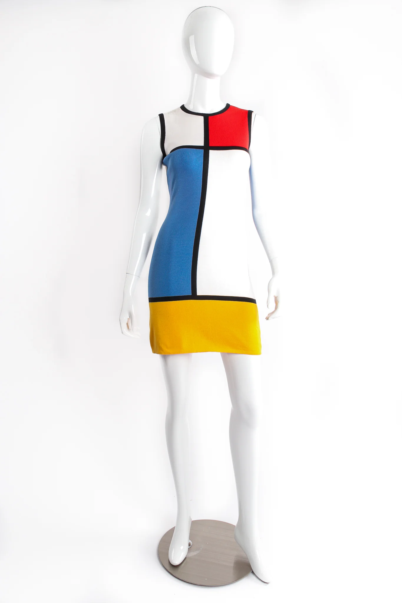 1997 S/S Mondrian Knit Sheath Dress - Image 5