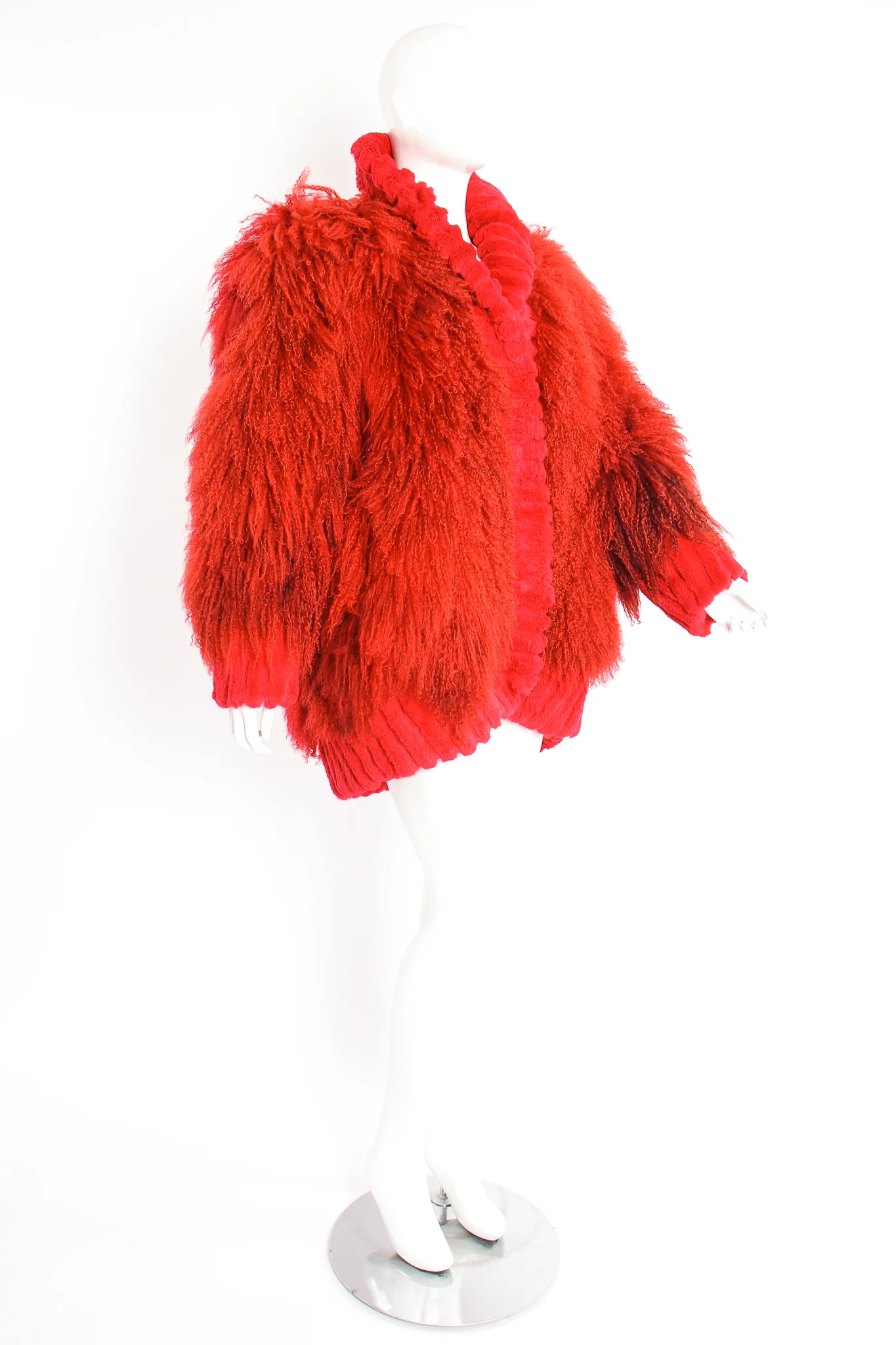 Mongolian Fur Shawl Collar Coat - Image 10