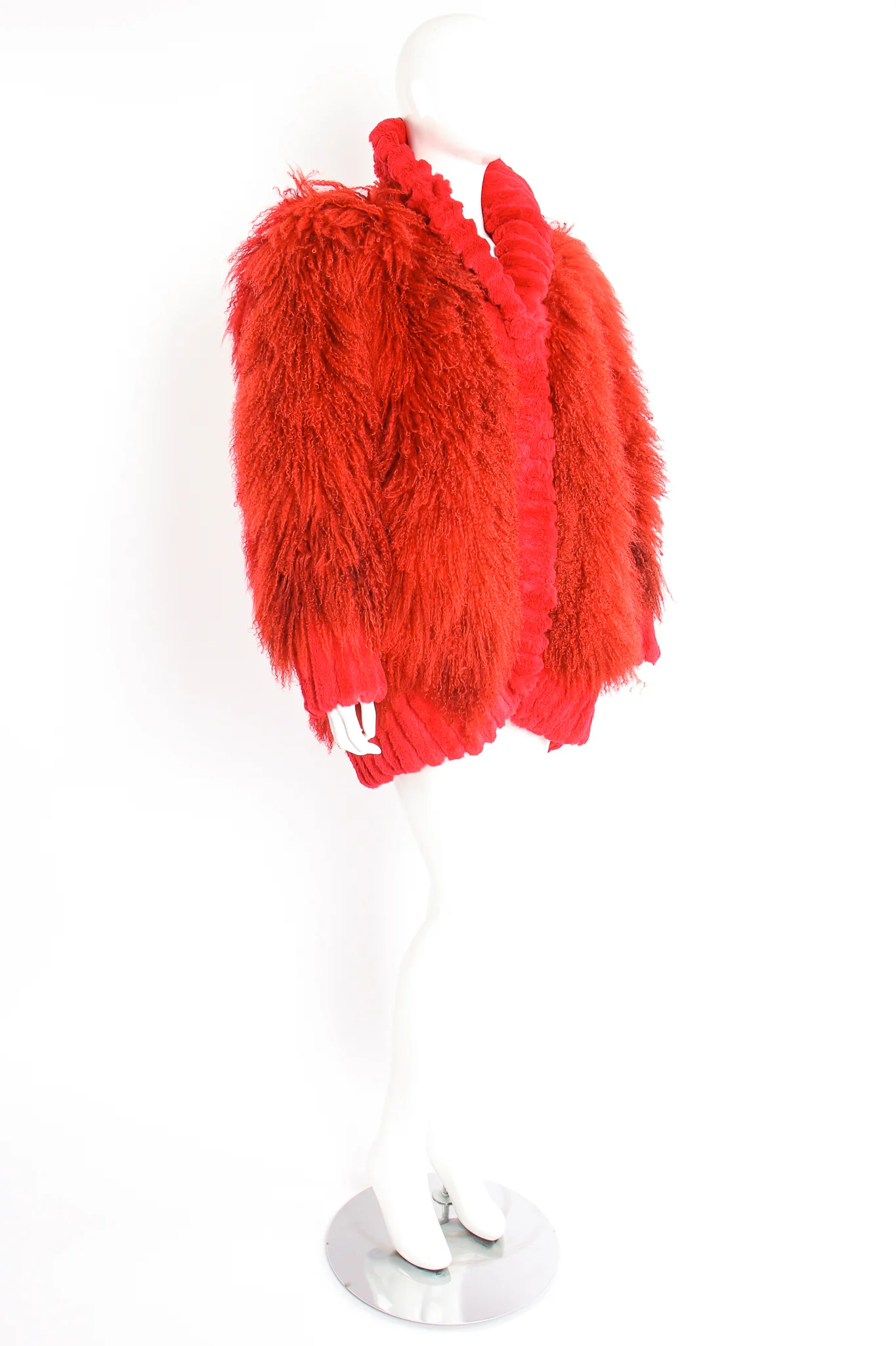 Mongolian Fur Shawl Collar Coat - Image 9