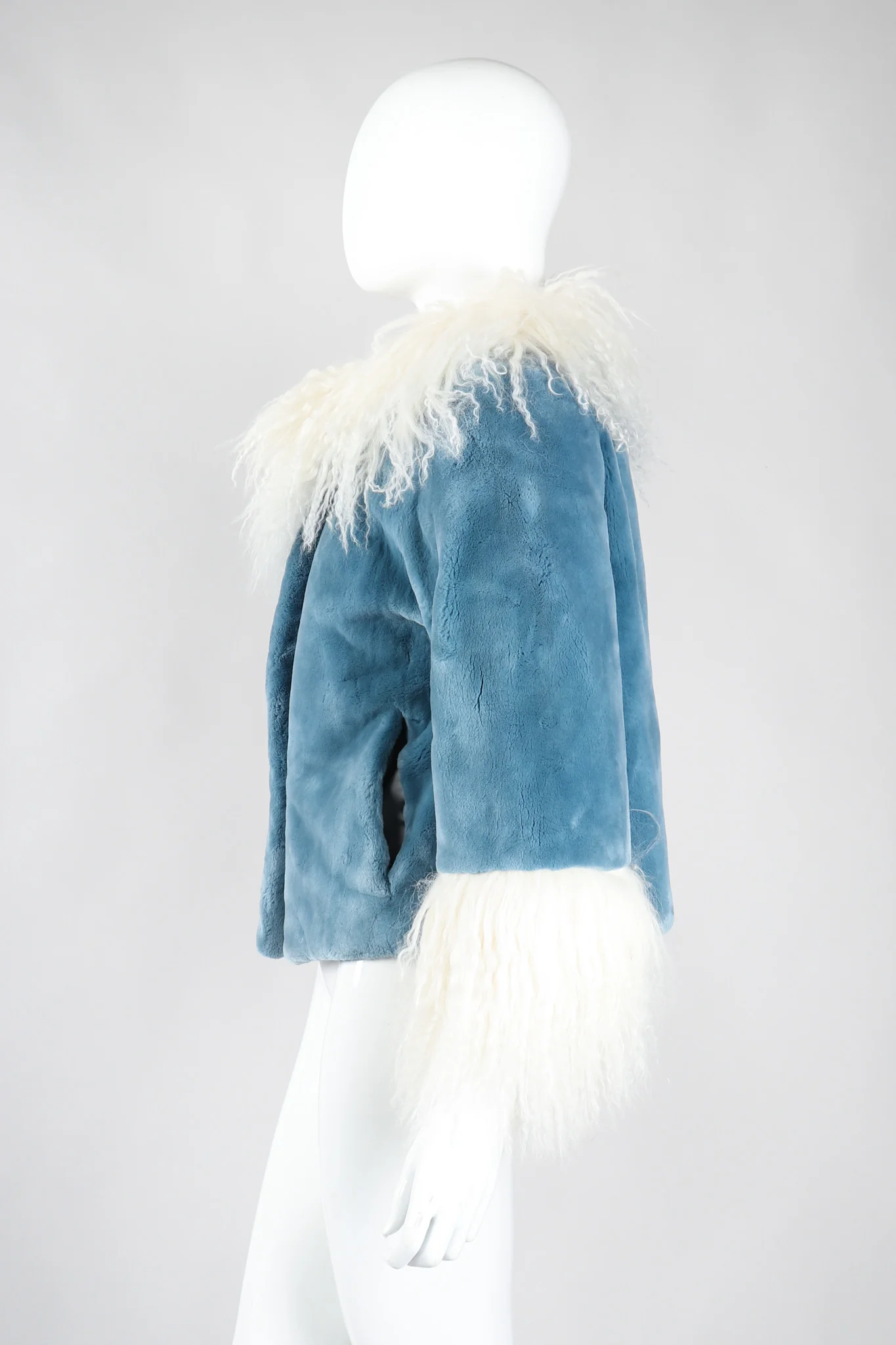 Mongolian Trimmed Plush Fur Jacket - Image 5