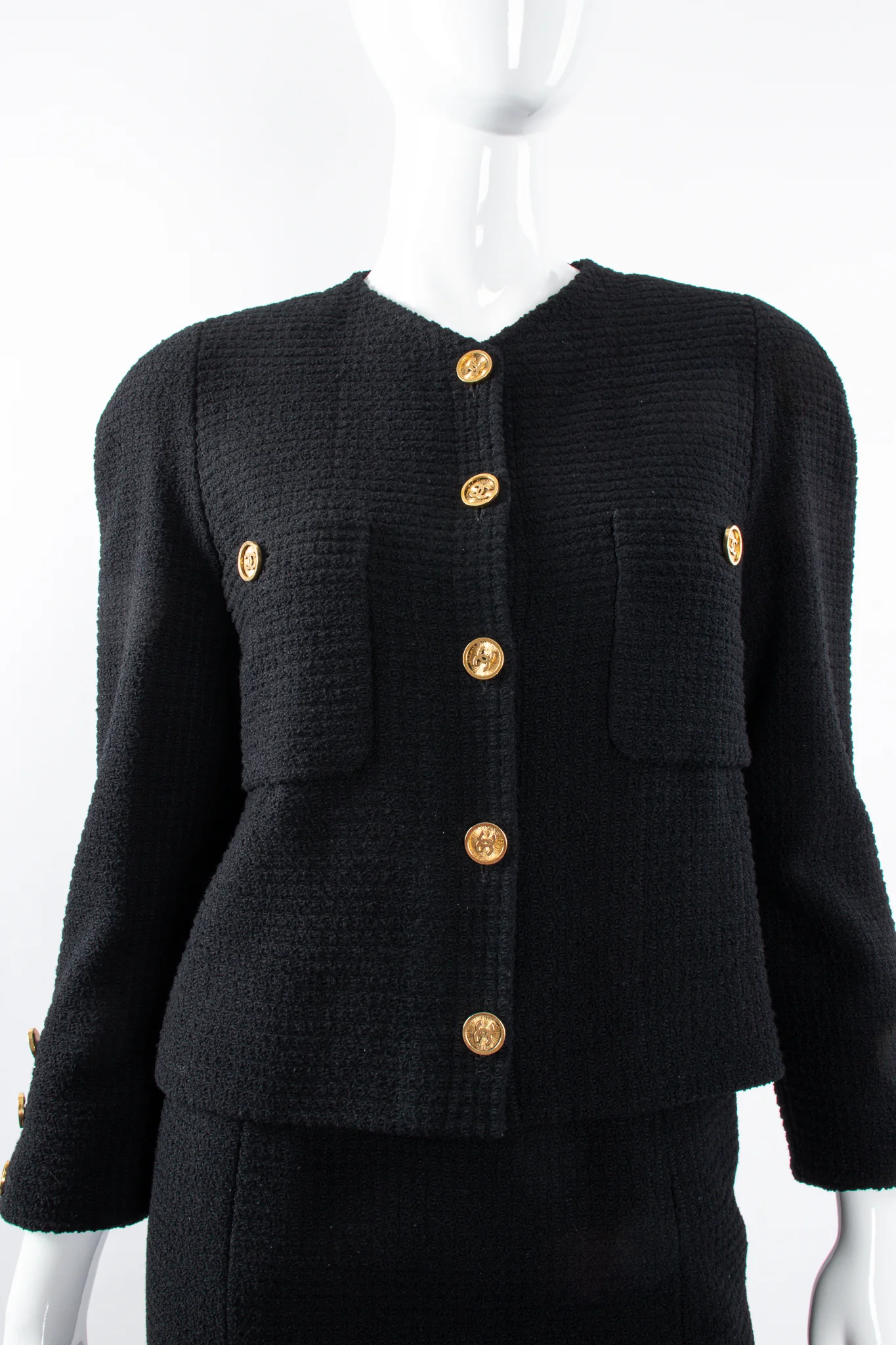 Monochrome Tweed Boxy Jacket & Skirt Set - Image 10