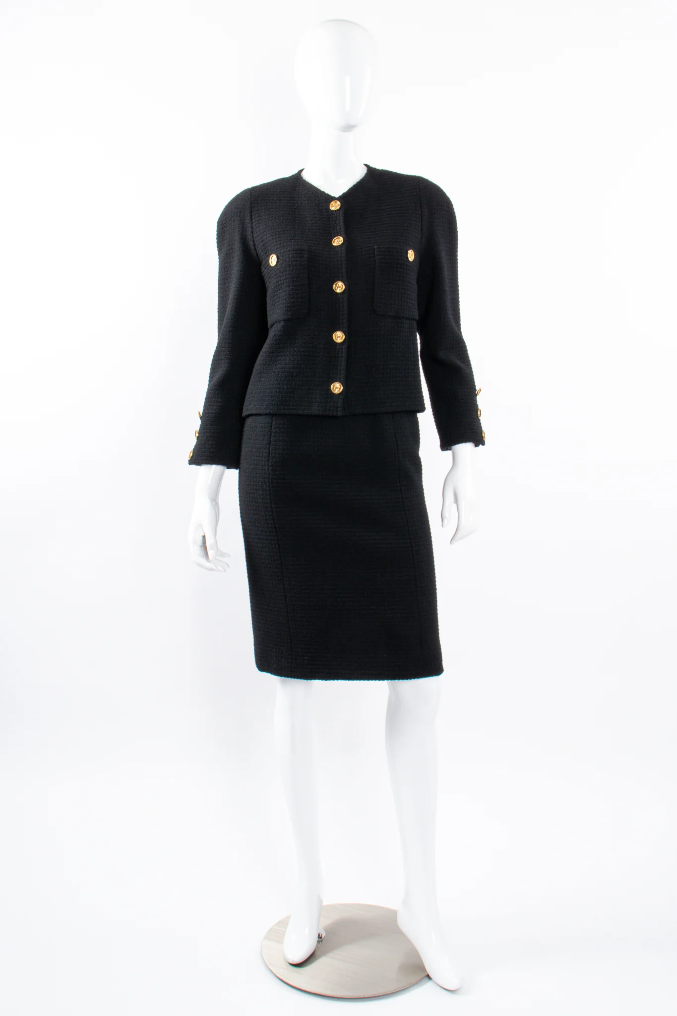 Monochrome Tweed Boxy Jacket & Skirt Set - Image 13