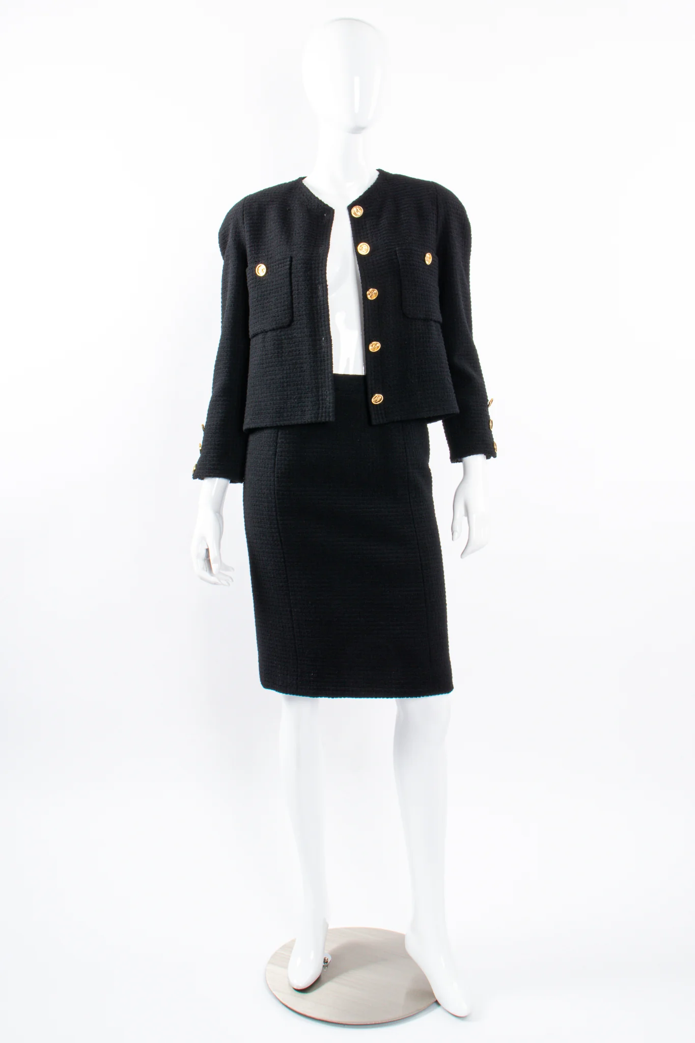 Monochrome Tweed Boxy Jacket & Skirt Set - Image 14