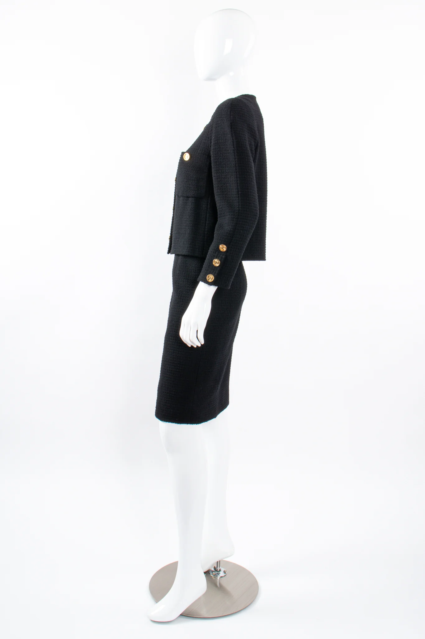 Monochrome Tweed Boxy Jacket & Skirt Set - Image 15
