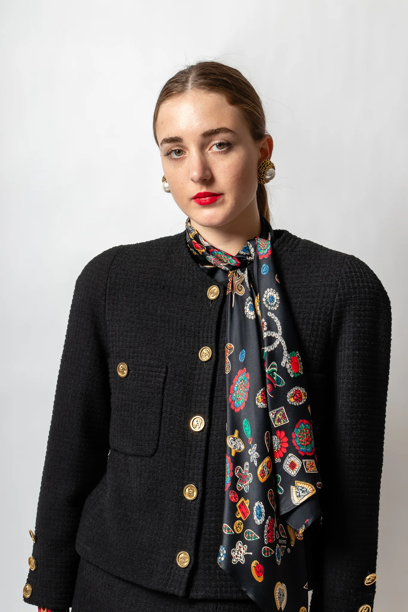 Monochrome Tweed Boxy Jacket & Skirt Set - Image 8
