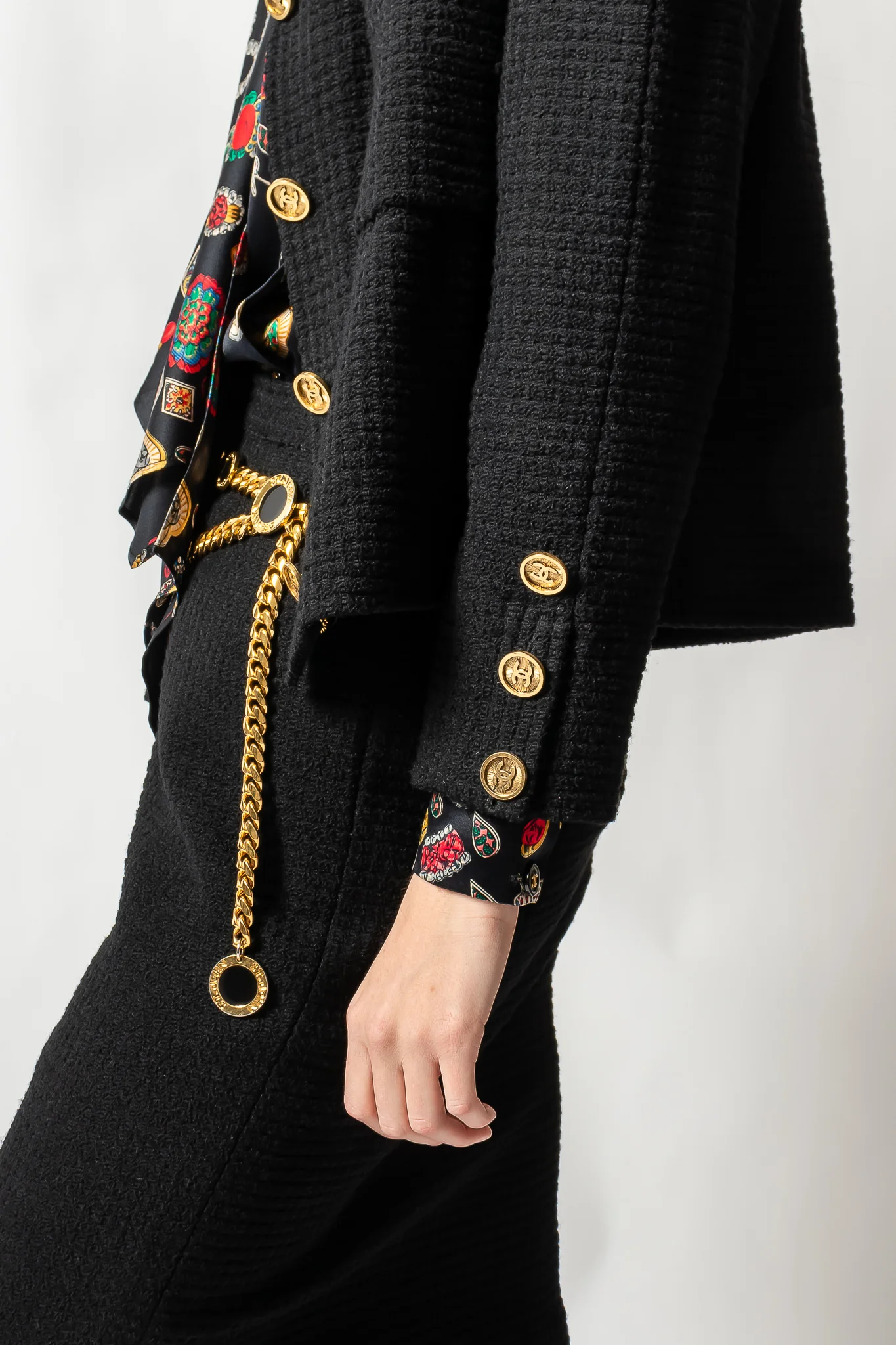 Monochrome Tweed Boxy Jacket & Skirt Set - Image 9