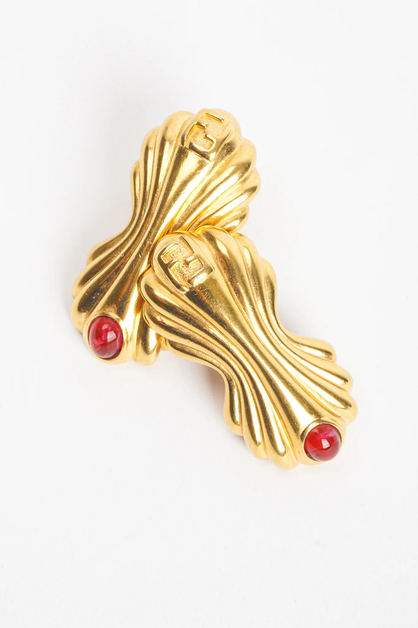 Monogram Fluted Eclair Earrings