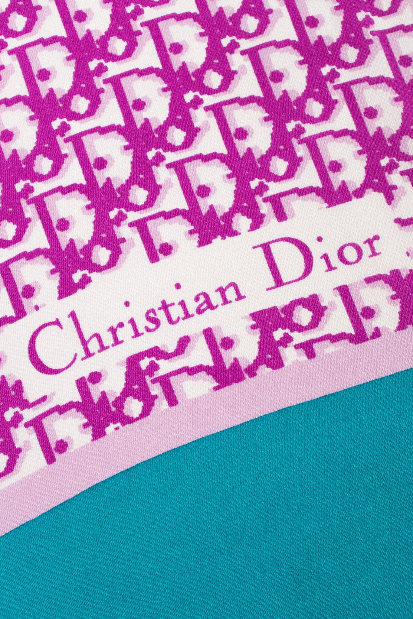 Monogram Print Purple Skinny Scarf - Image 12
