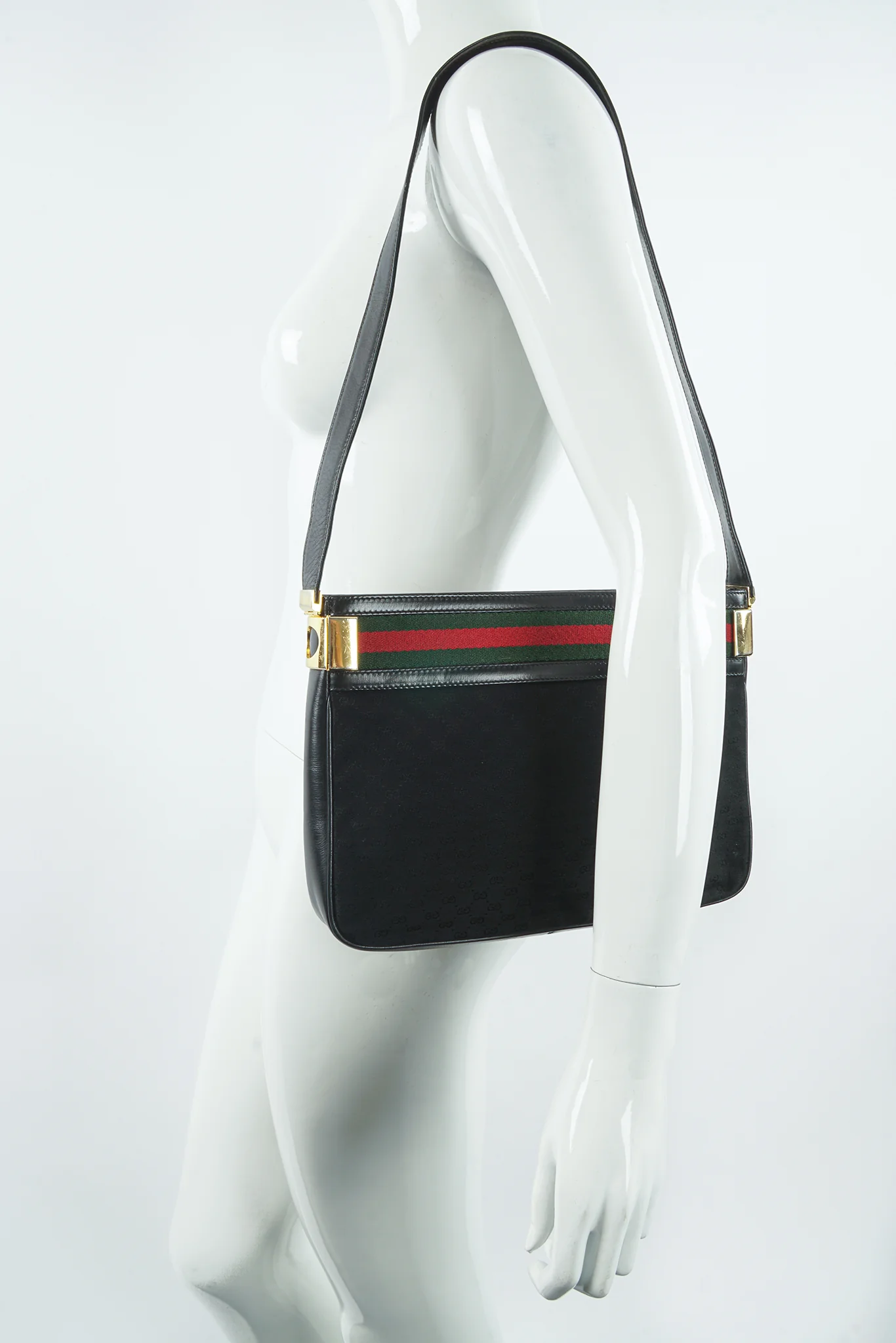 Monogram Stripe Shoulder Bag - Image 2