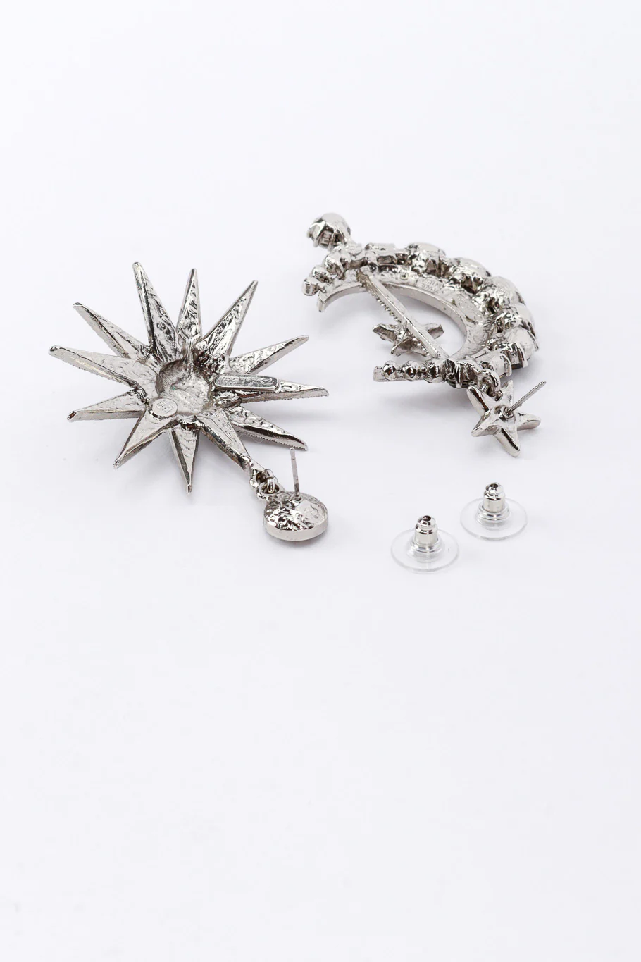 Moon & Star Rhinestone Earrings - Image 4