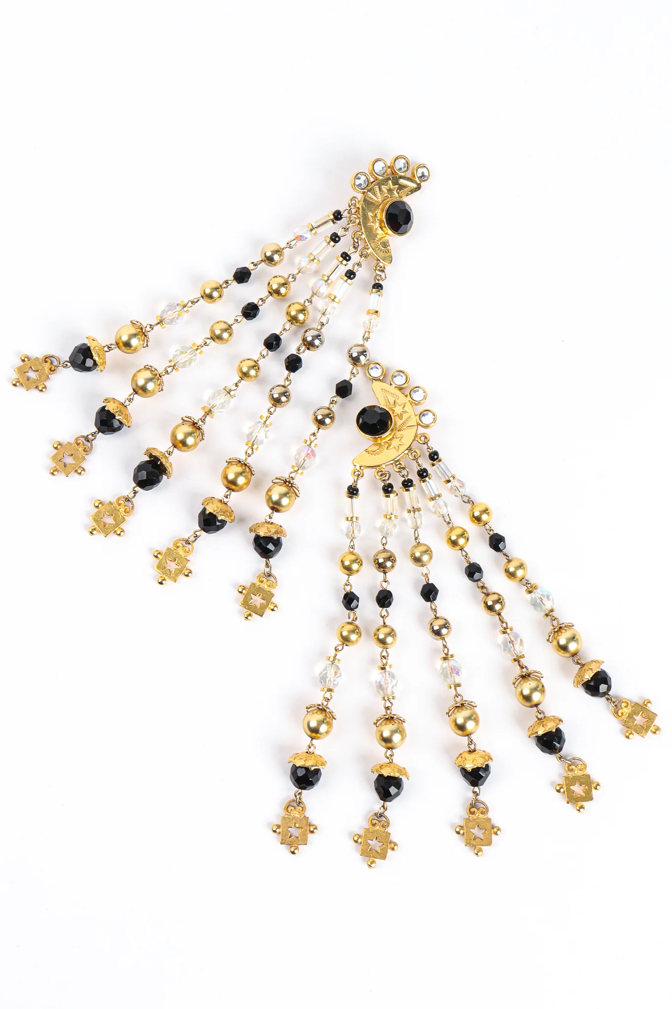 Moon & Stars Fringe Earrings