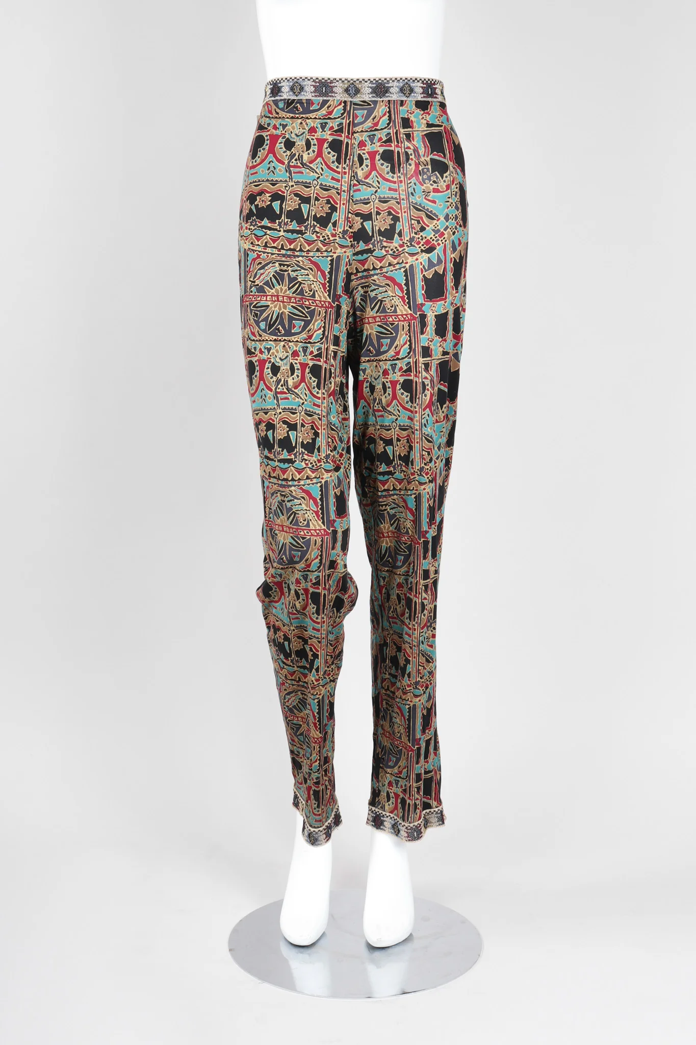 Moroccan Print Sequin Silk Leisure Set - Image 14
