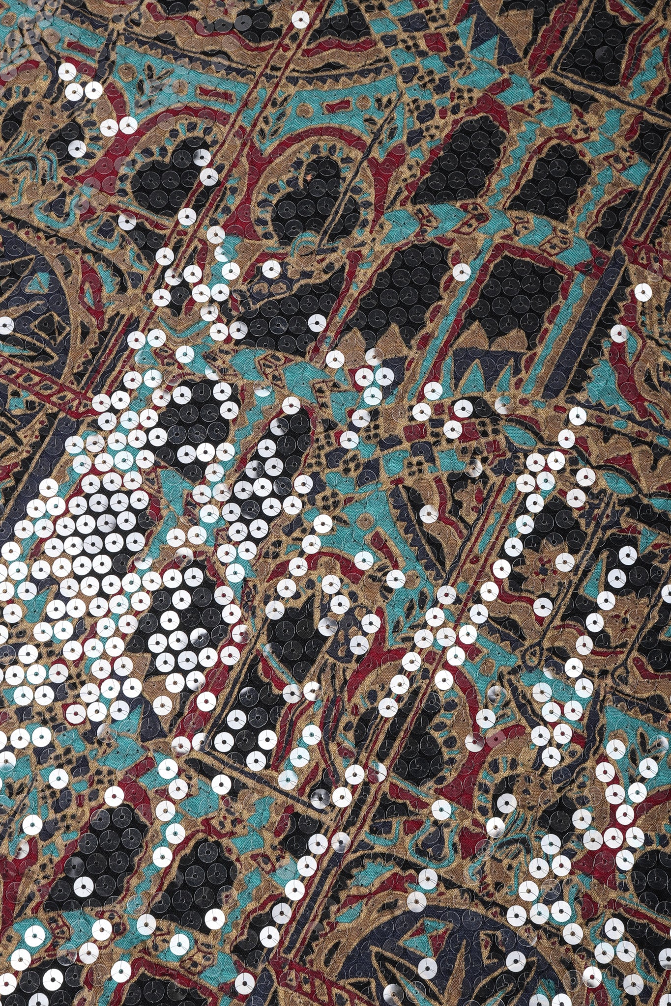 Moroccan Print Sequin Silk Leisure Set - Image 23