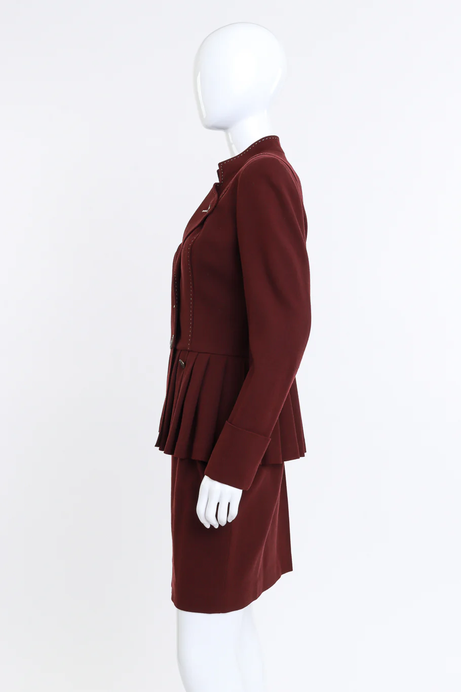 Mulberry Stitch & Pleats Wool Skirt Set - Image 2