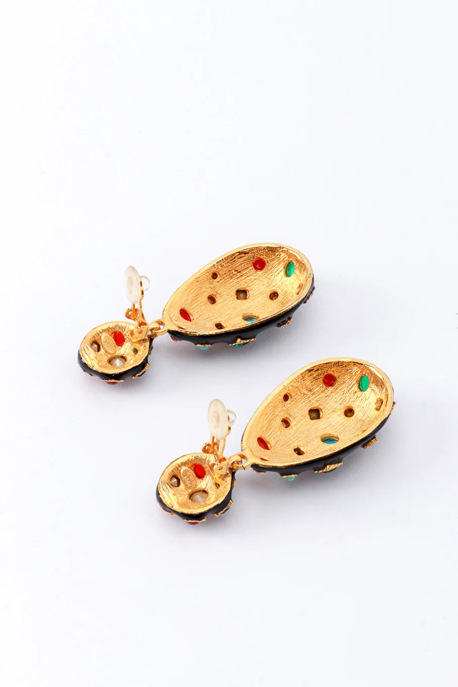 Multi Cabochon Egg Drop Earrings - Image 4